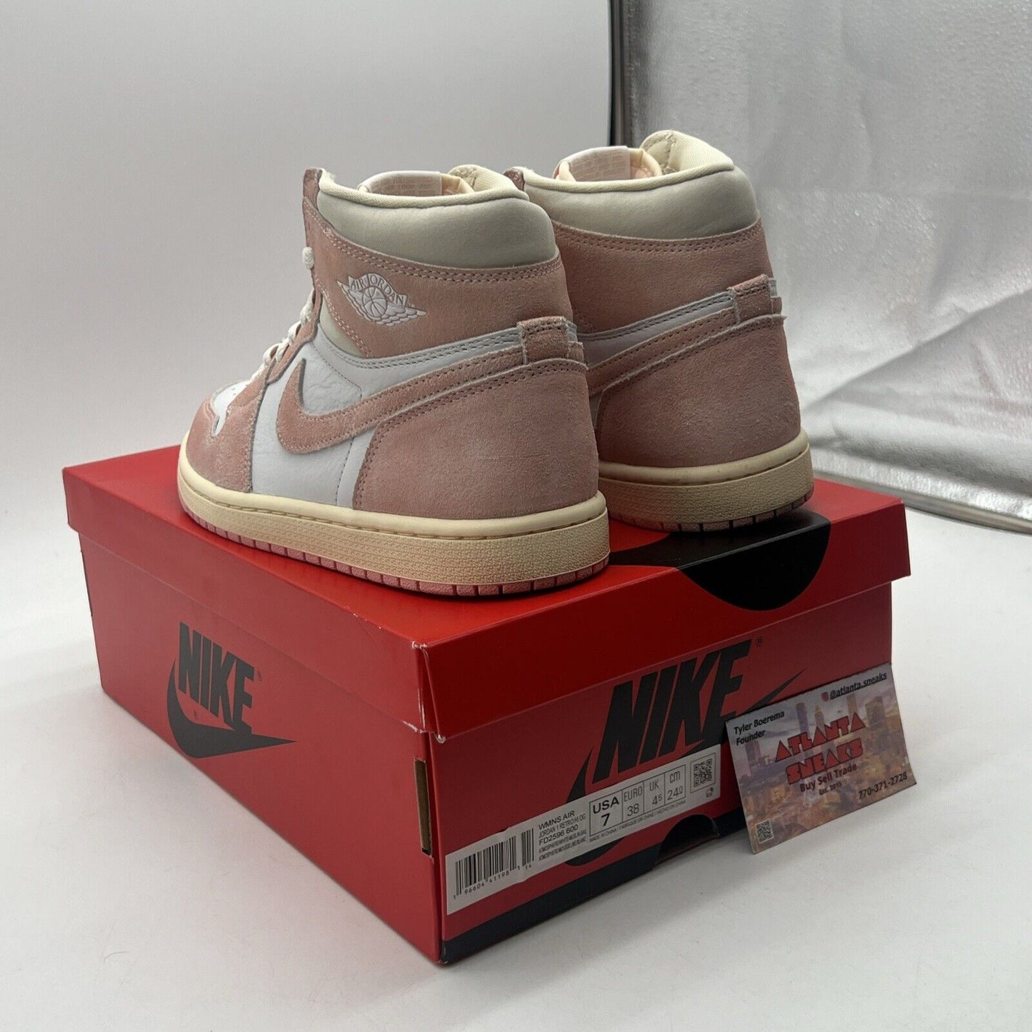 Size 7 - Air Jordan 1 Retro OG High Washed Pink W Suede Leather (FD2596-600)