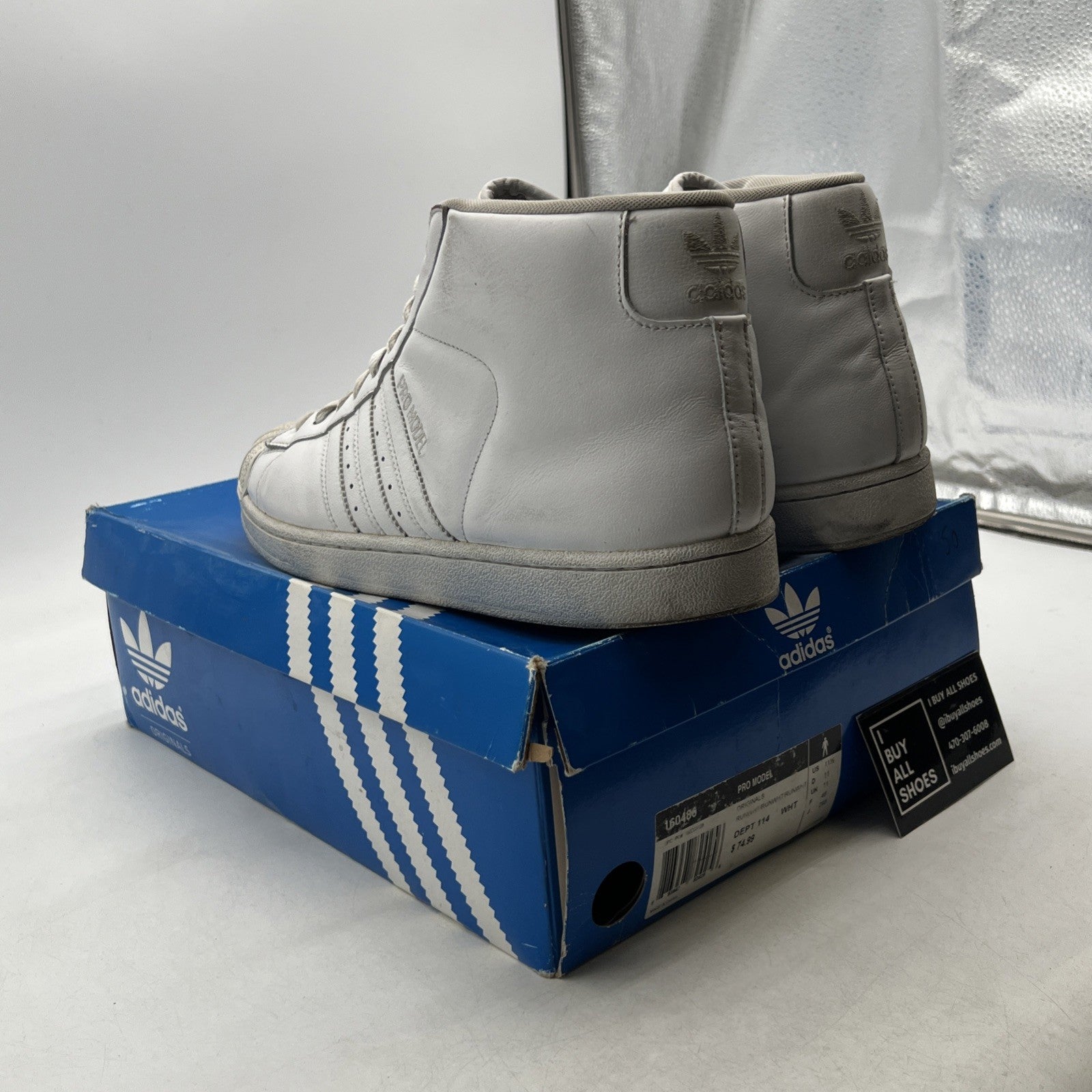 Size 11.5 - Adidas Originals Pro Model Triple White (160486)