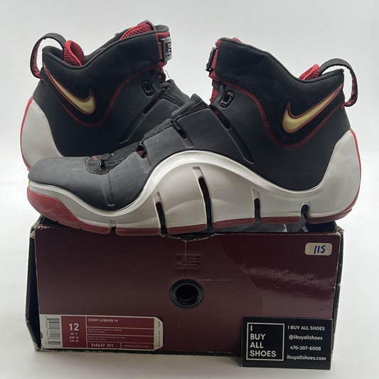 Size 12 - Nike Zoom LeBron 4 Black White Red (314647-011)