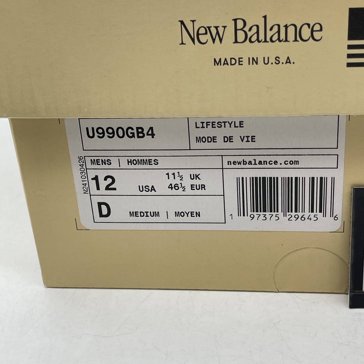 Size 12 - New Balance Teddy Santis x 990v4 Made in USA Macadamia Nut Black