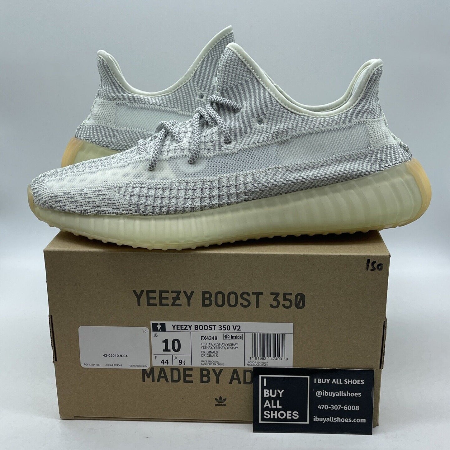 Size 10 - adidas Yeezy Boost 350 V2 Yeshaya Non-Reflective Blue White (FX4348)