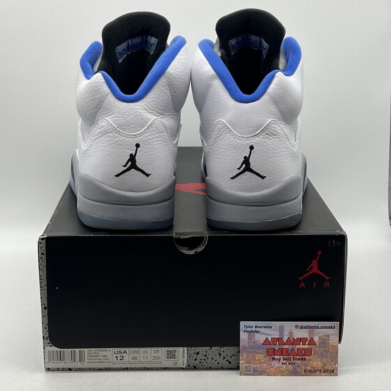 Size 12 - Air Jordan 5 Retro Stealth 2.0 Blue White Grey Leather (DD0587-140)