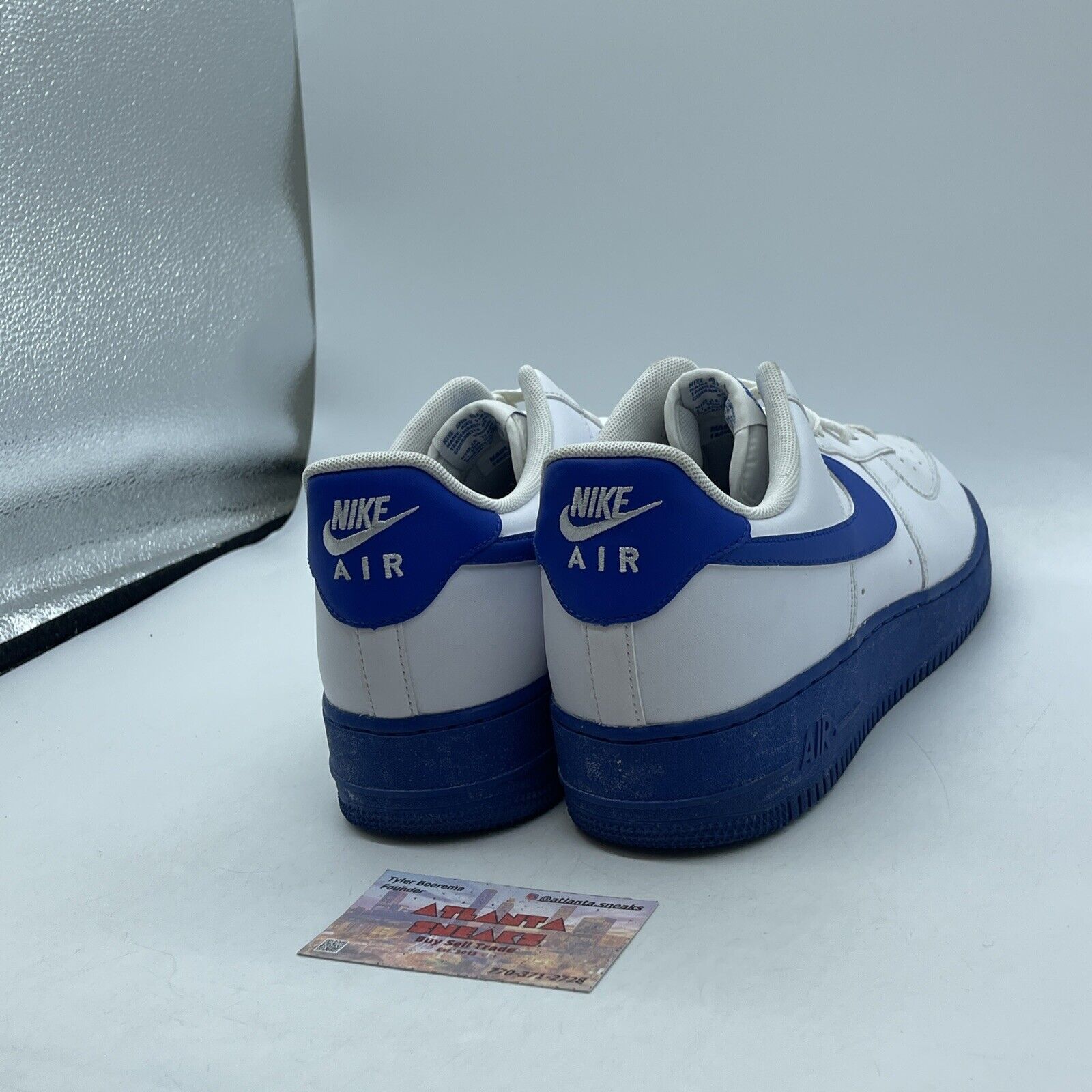 Size 12 - Nike Air Force 1 '07 Low White Royal Blue Leather (CK7663-103)