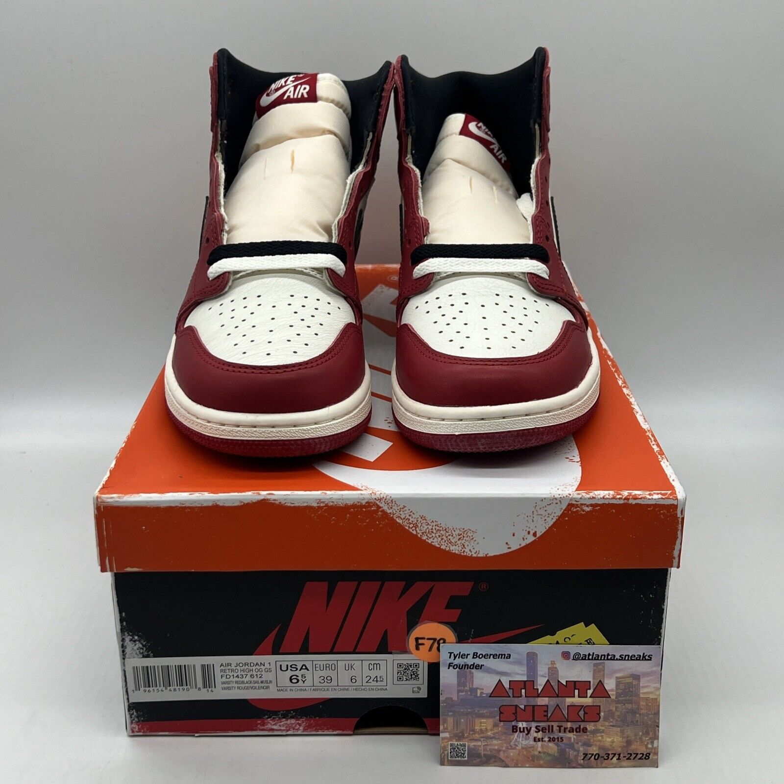 Size 6.5 - Jordan 1 Retro High OG Chicago Lost & Found 2022 Brand New Og All