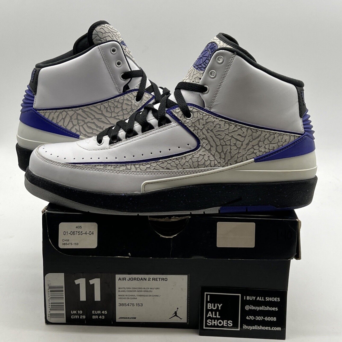 Size 11 - Air Jordan 2 Retro Concord (385475-153)