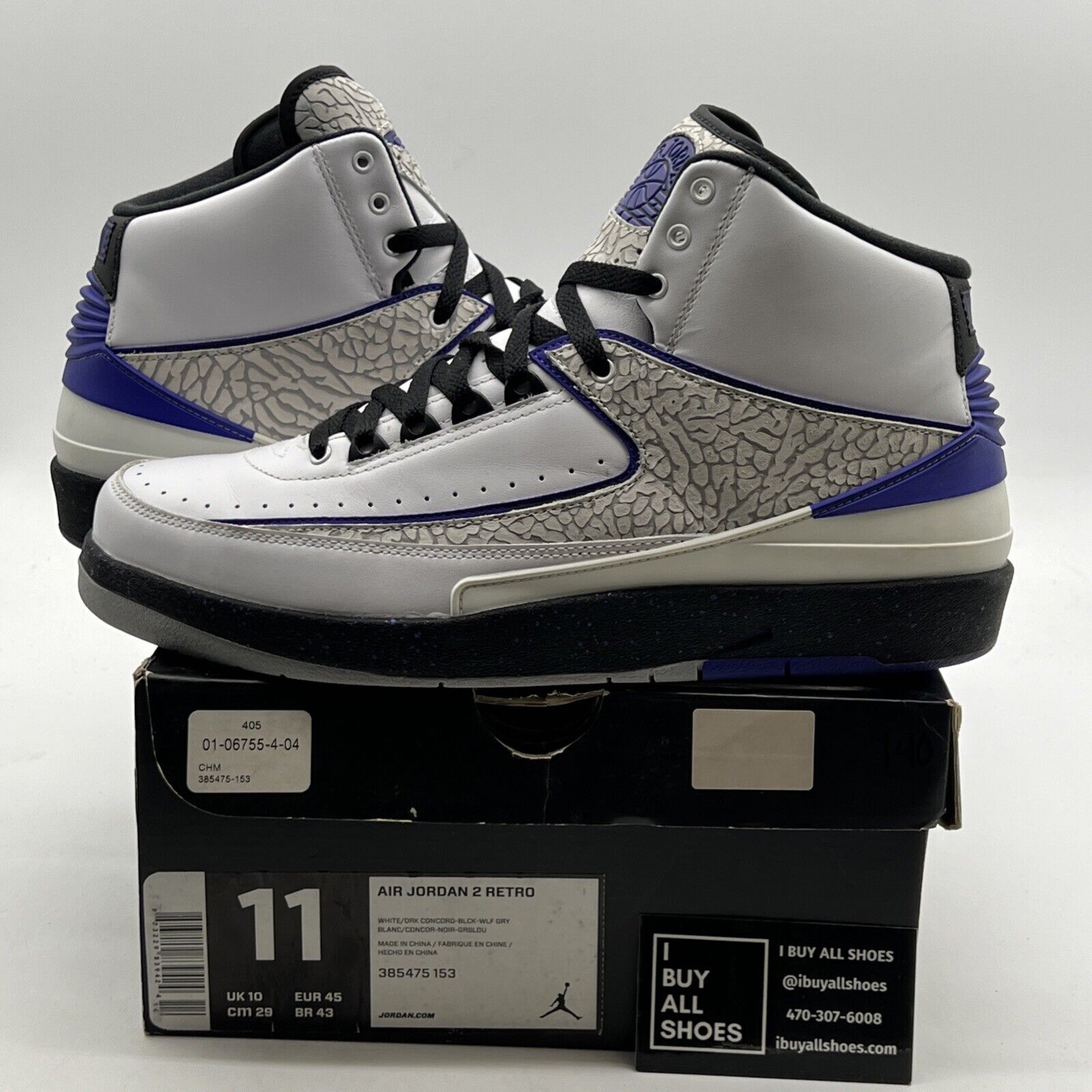 Size 11 - Air Jordan 2 Retro Concord (385475-153)