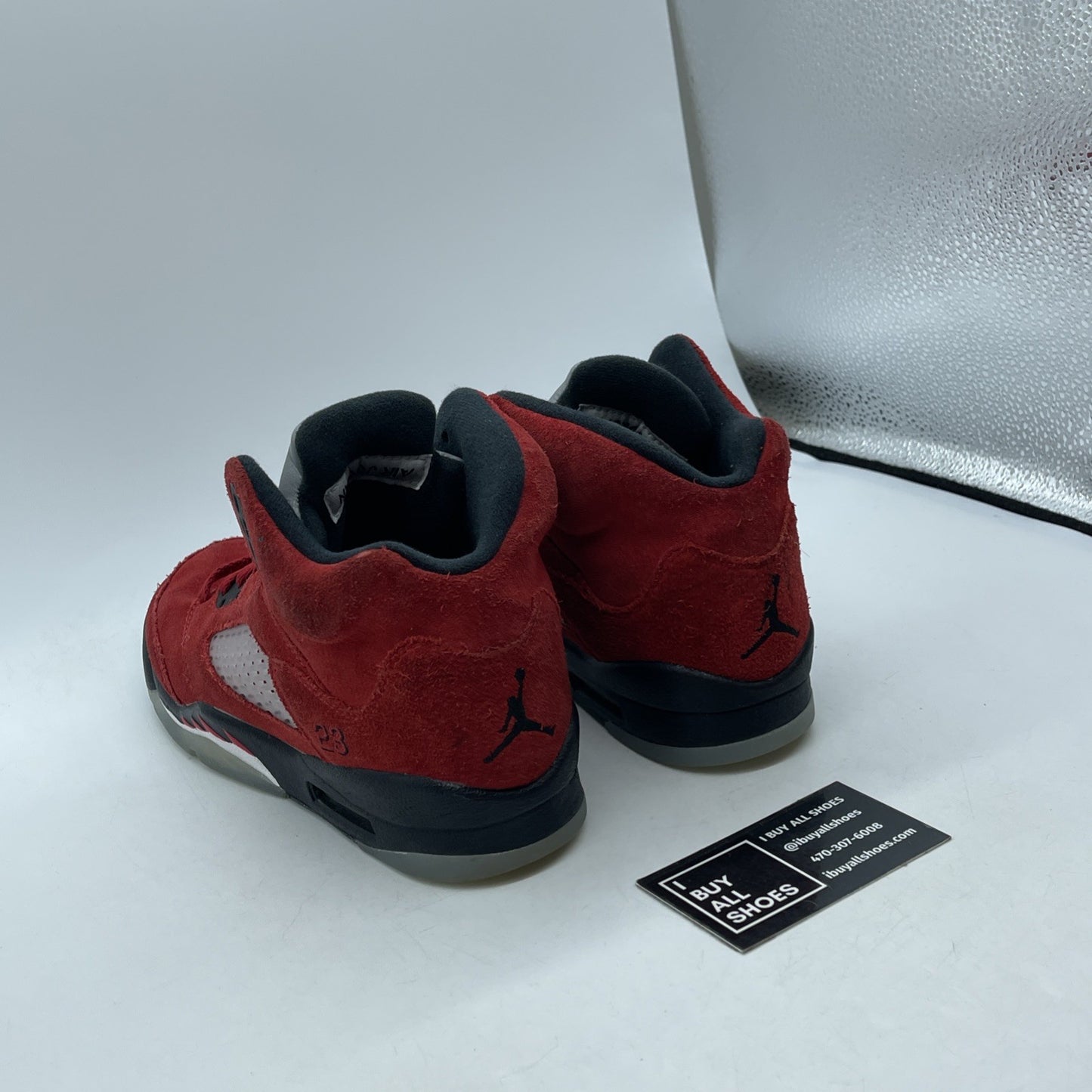 Size 5.5Y - Jordan 5 Retro Mid Raging Bull Red Black Suede (440888-600)