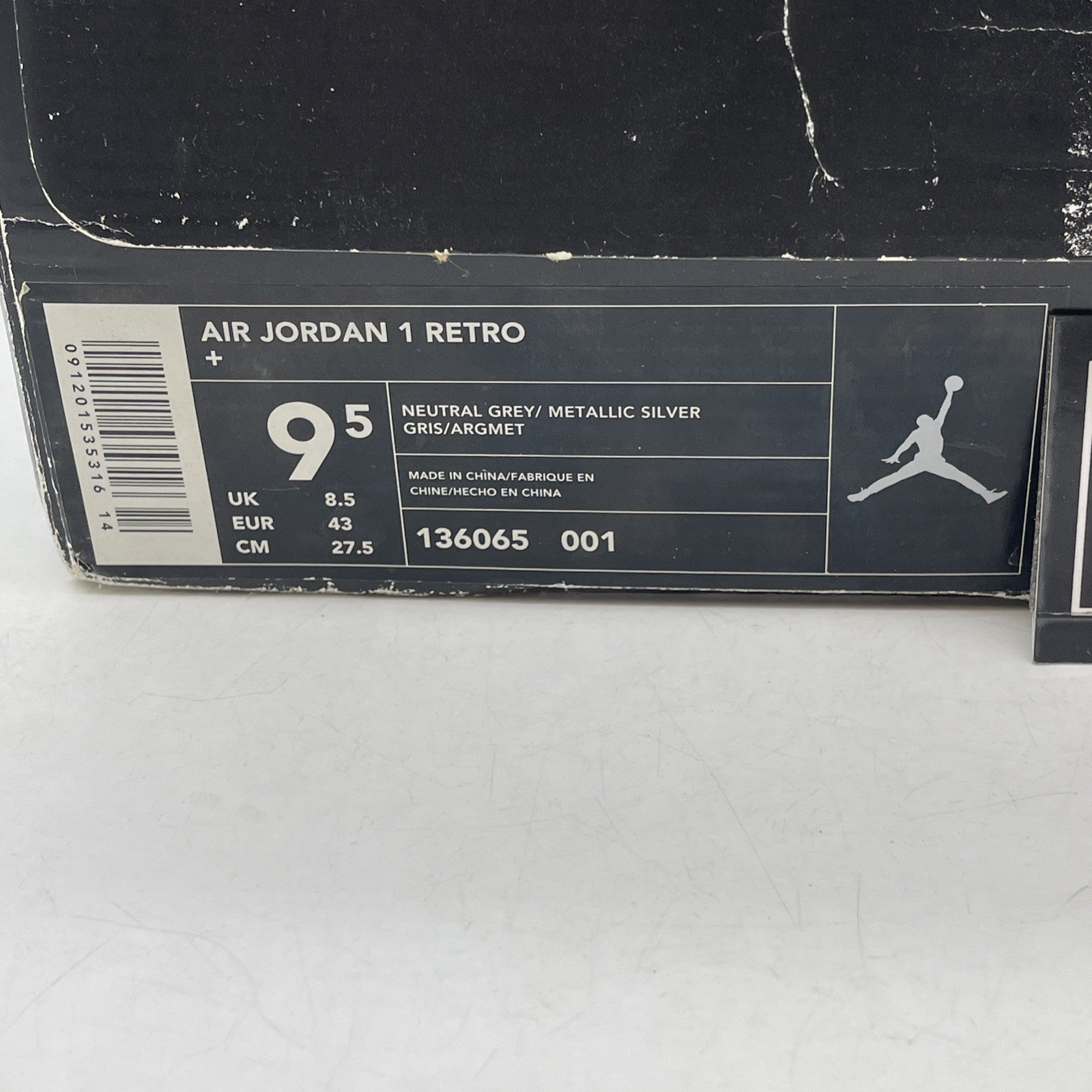 Size 9.5 - Air Jordan 1 Retro + 2001 Neutral Grey (136065-001)