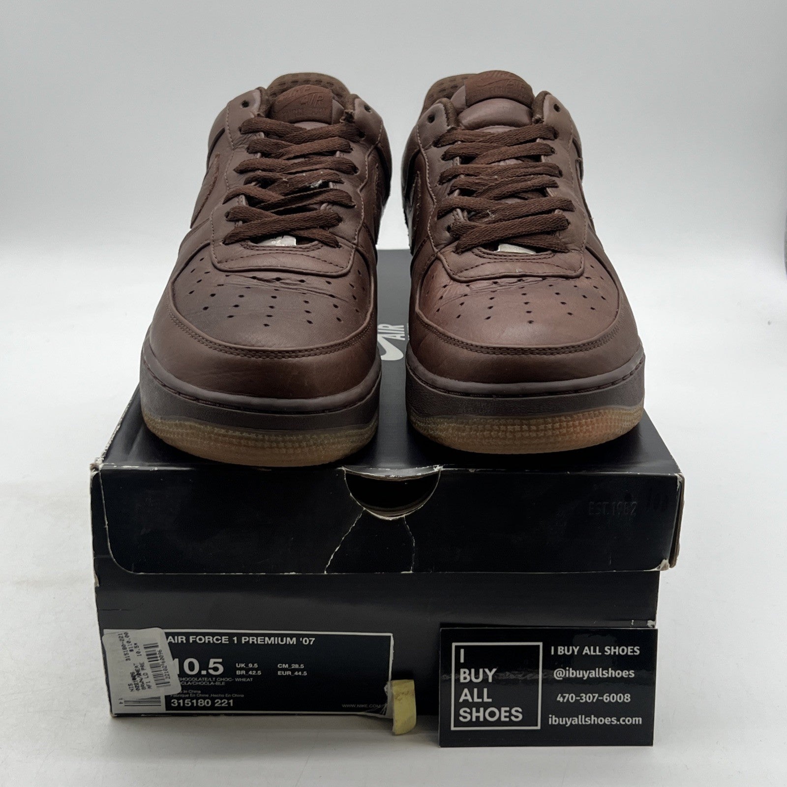Size 10.5 - Nike Air Force 1 Premium 07 Brown (315180-221)