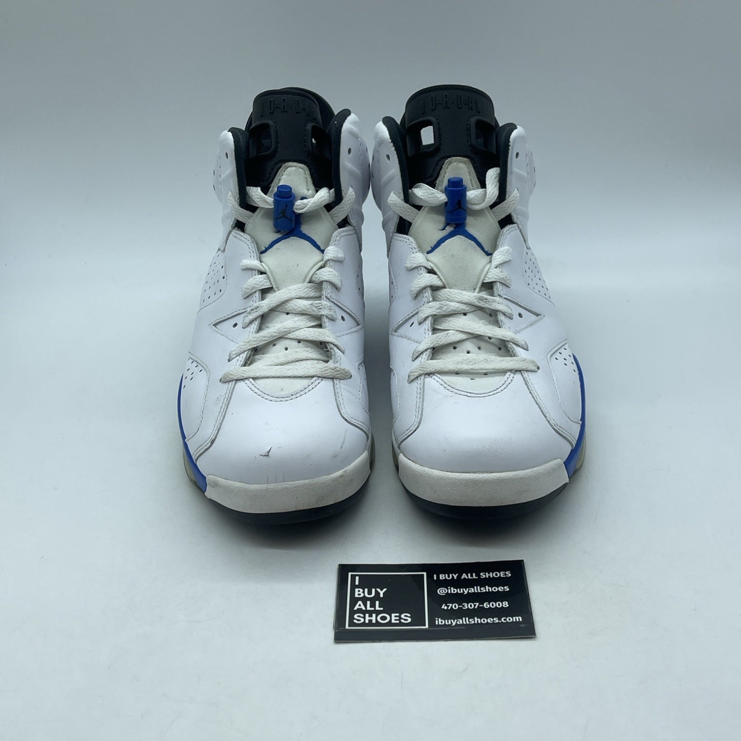 Size 9.5 - Air Jordan 6 Retro 2014 Sport Blue White Leather (384664-107)