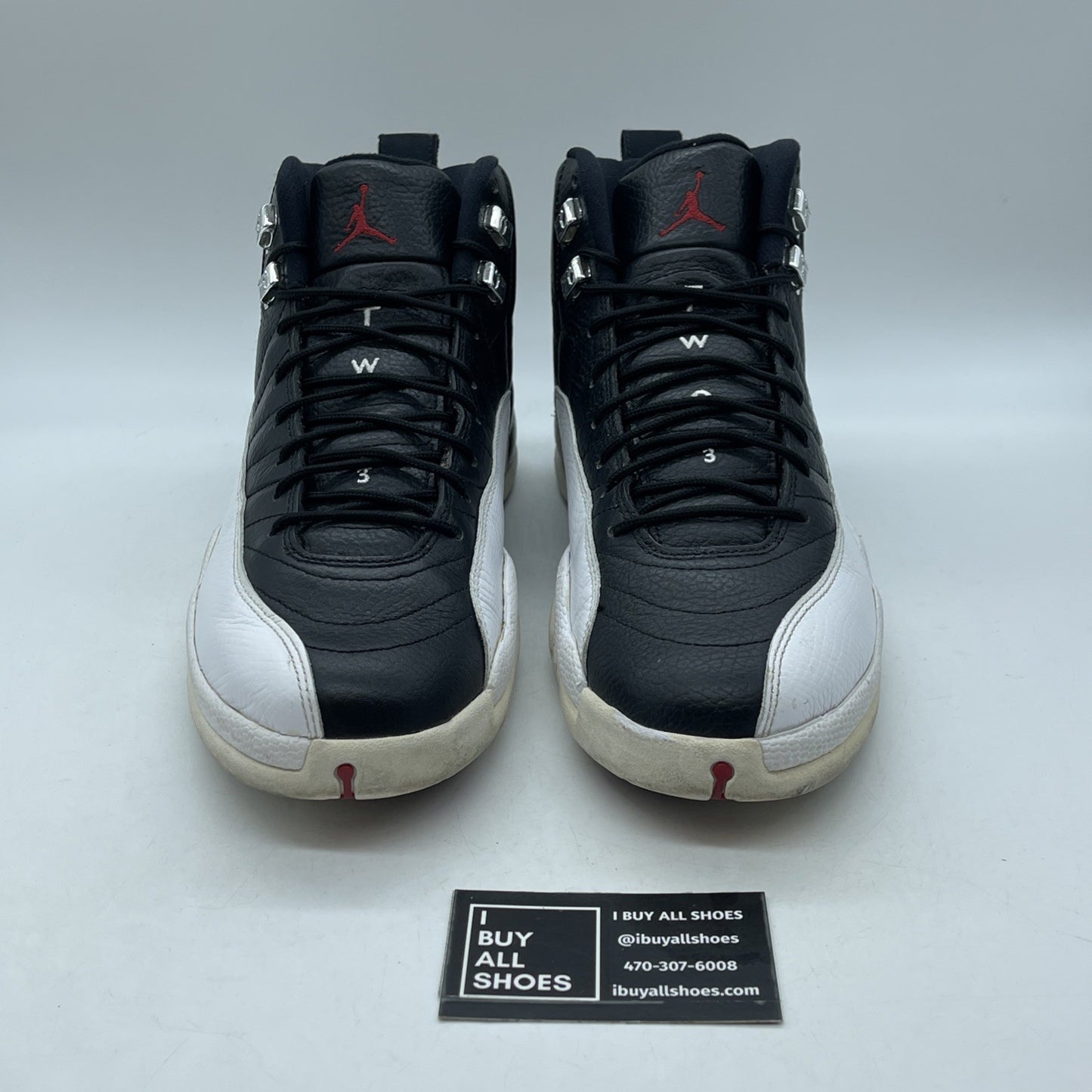 Size 11.5 - Air Jordan 12 Retro 2012 Playoff Black White Leather (130690-001)