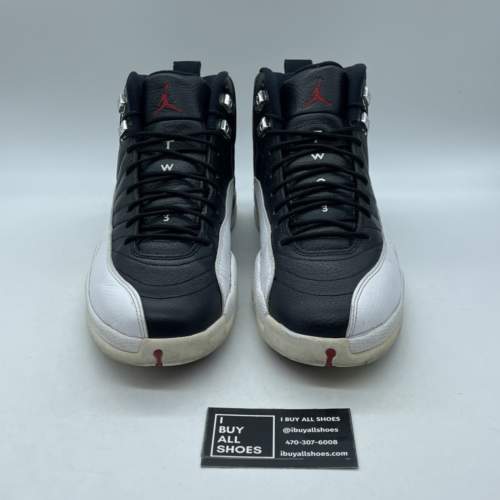 Size 11.5 - Air Jordan 12 Retro 2012 Playoff Black White Leather (130690-001)