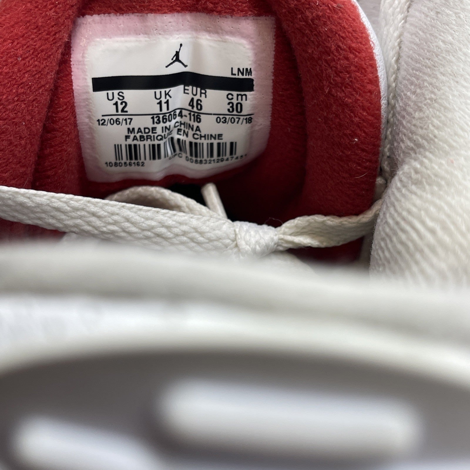 Size 12 - Jordan 3 Retro Hall of Fame 2018 White Red Grey Suede (136064-116)