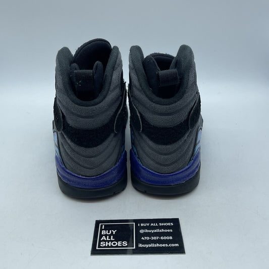 Size 9.5 - Jordan 8 Retro Aqua Blue Purple Grey Black Suede (305381-025)