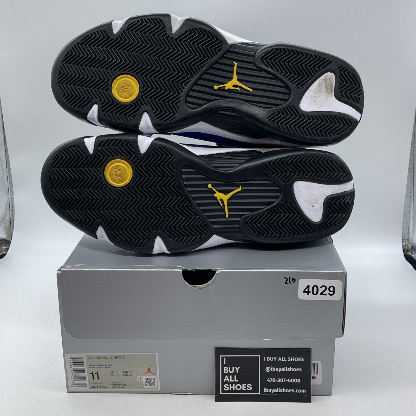 Size 11 - Air Jordan 14 Retro Laney Blue Black White Yellow Suede (487471-407)