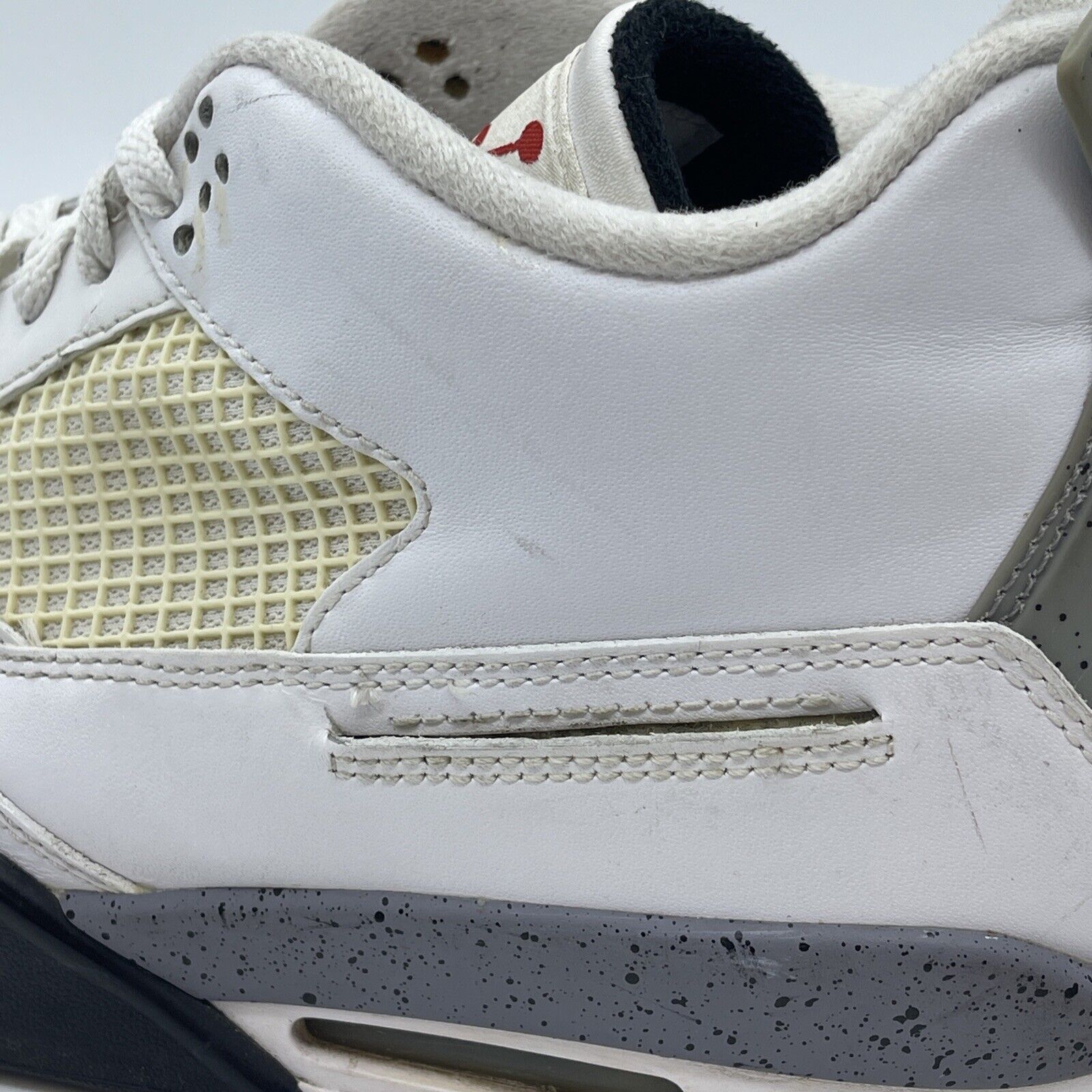Size 10.5 - Jordan 4 Retro Cement 2012 White Red Black Leather (308497-103)