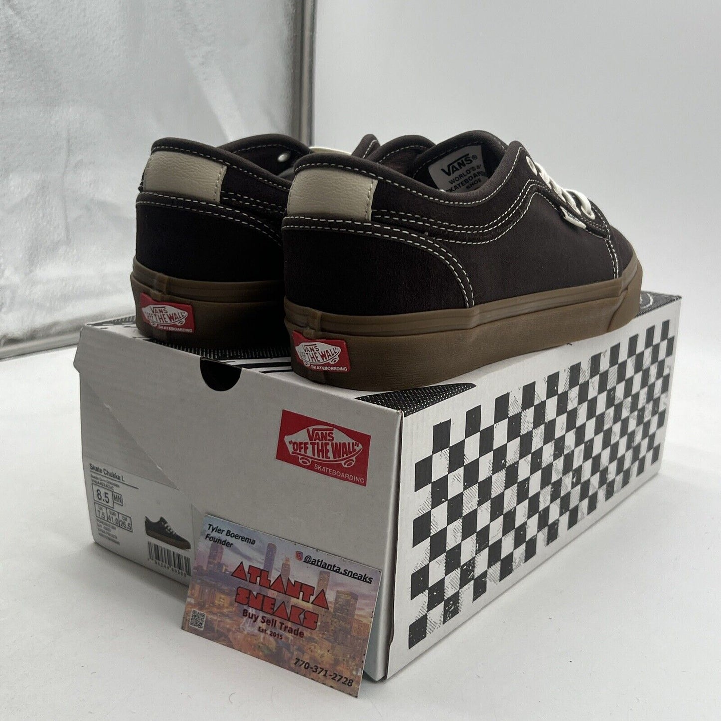 Size 8.5 - VANS Skate Chukka Low.  Dark Brown/gum.