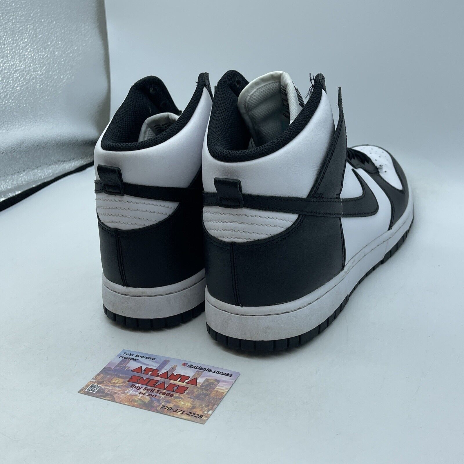 Size 12 - Nike Dunk High Black White Leather (DD1399-105)