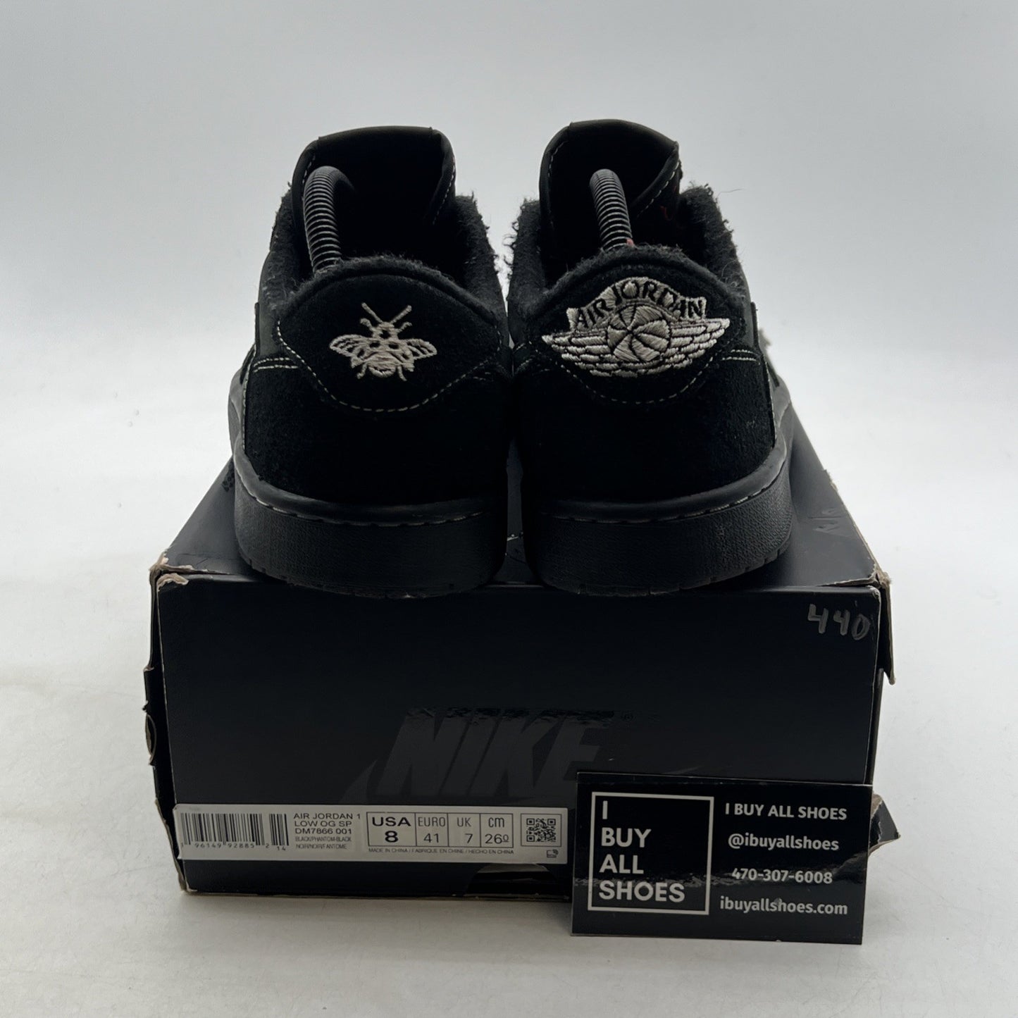 Size 8 - Air Jordan 1 Retro Low OG SP x Travis Scott Black Phantom (DM7866-001)