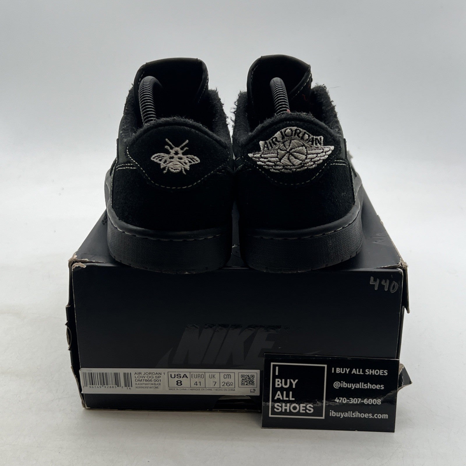 Size 8 - Air Jordan 1 Retro Low OG SP x Travis Scott Black Phantom (DM7866-001)