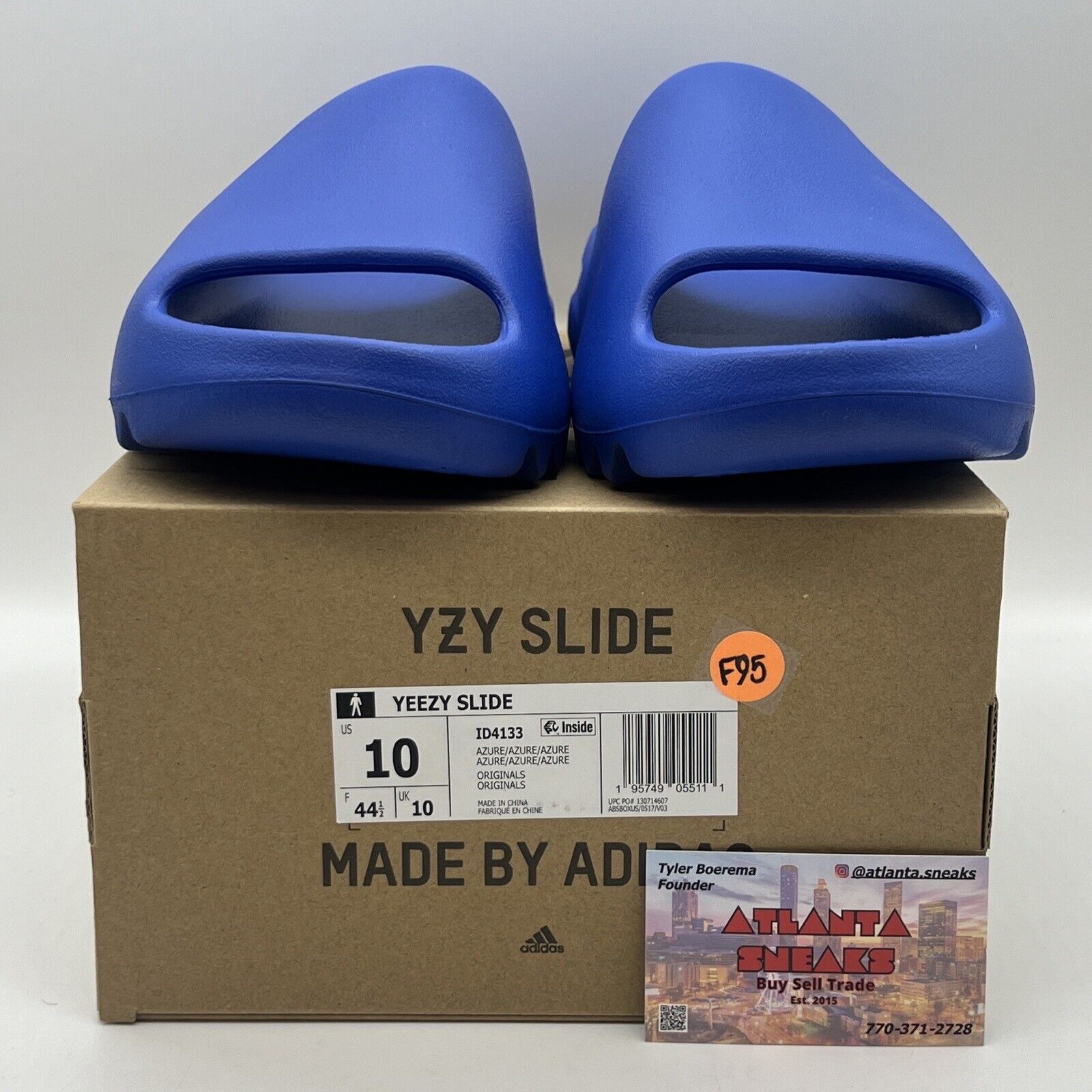 Yeezy Slide Slides Blue Azure Size 10 Brand New Id4133 Og All Adidas Slide