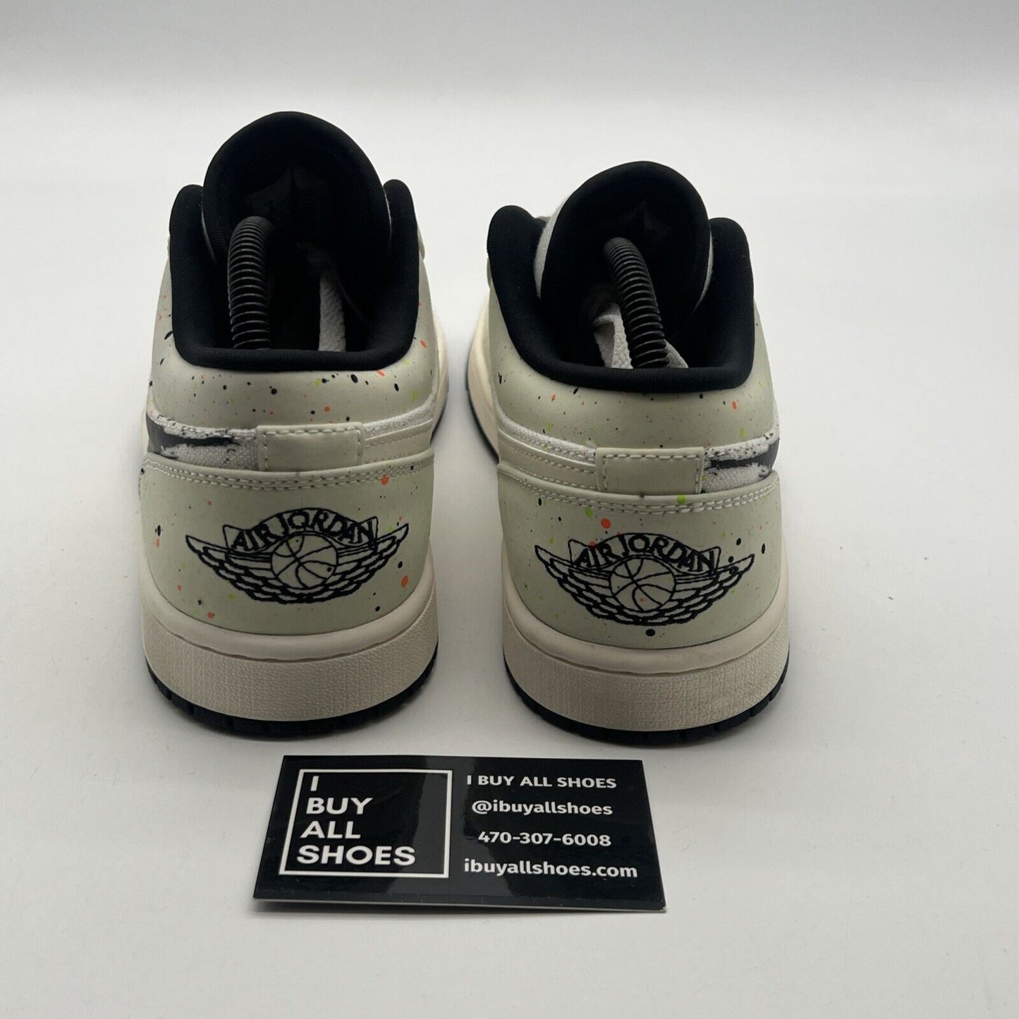 Size 8 - Air Jordan 1 Low Brushstroke Swoosh - Paint Splatter (DM3528-100)