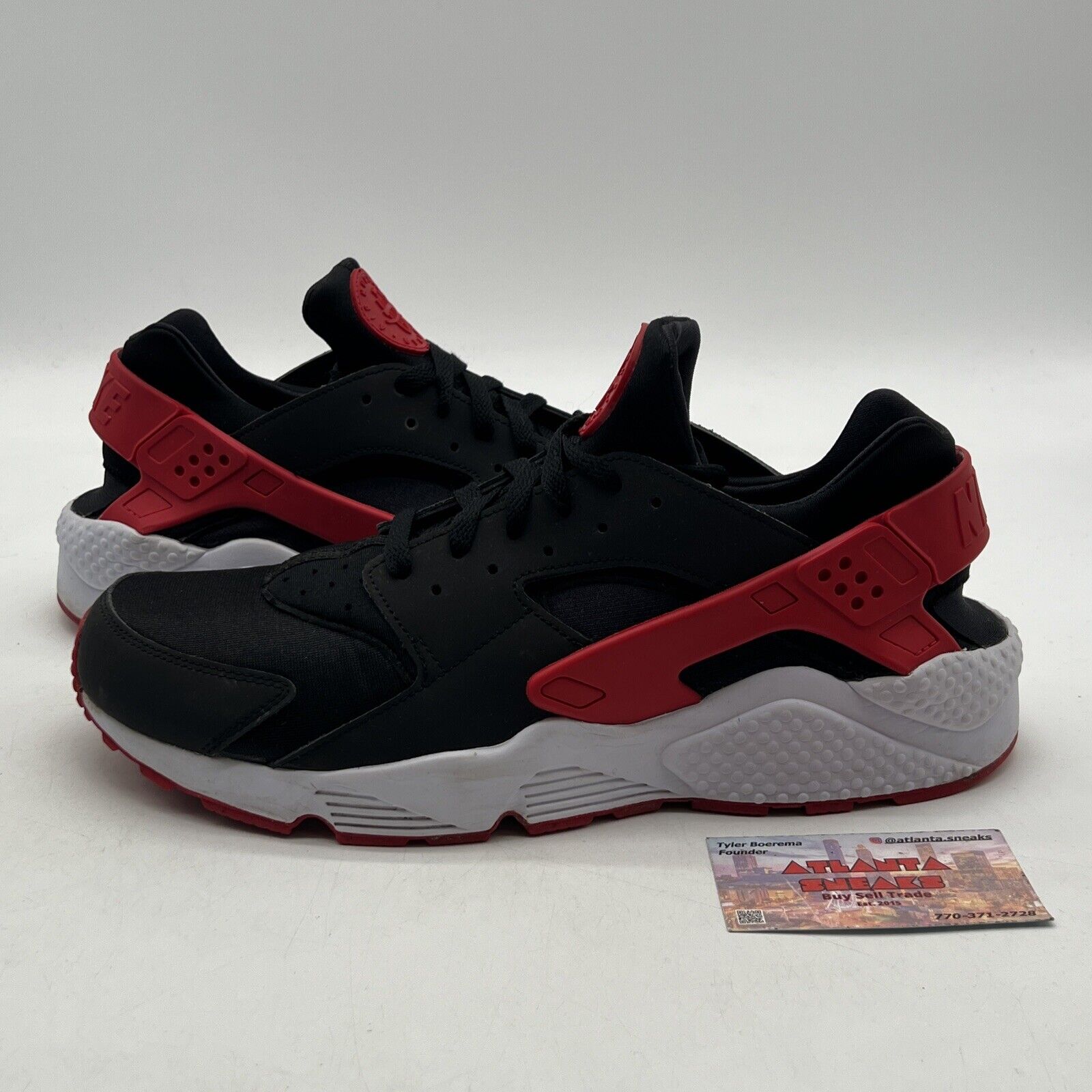 Size 12.5 - Nike Air Huarache Nike ID Black Red White (777330-972)