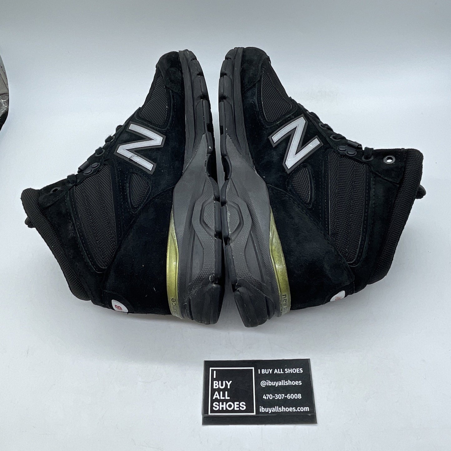 Size 9.5 - New Balance 990v4 Trail Hi Top Silver Black Suede (M0990BK4)