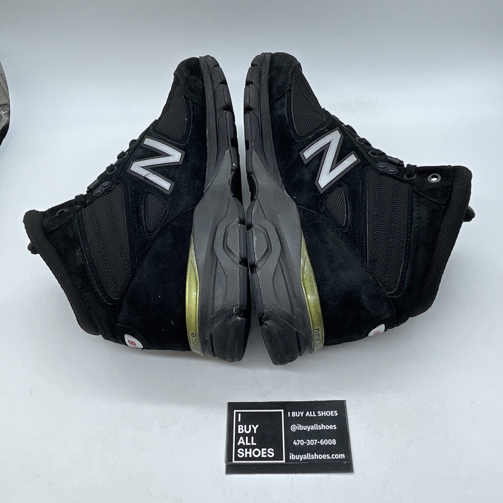 Size 9.5 - New Balance 990v4 Trail Hi Top Silver Black Suede (M0990BK4)