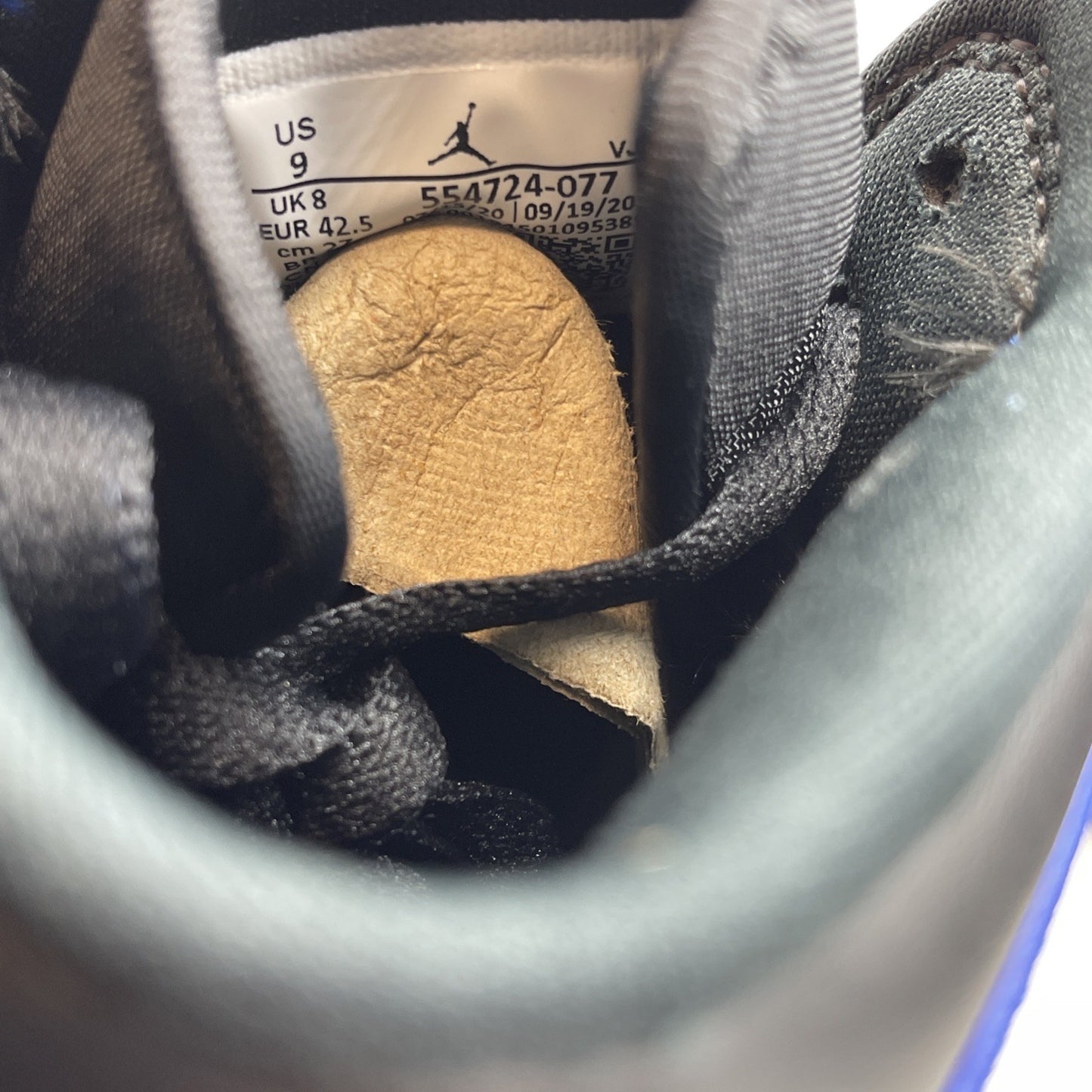 Size 9 - Jordan 1 Mid Hyper Royal Black Blue Leather (554724-077)