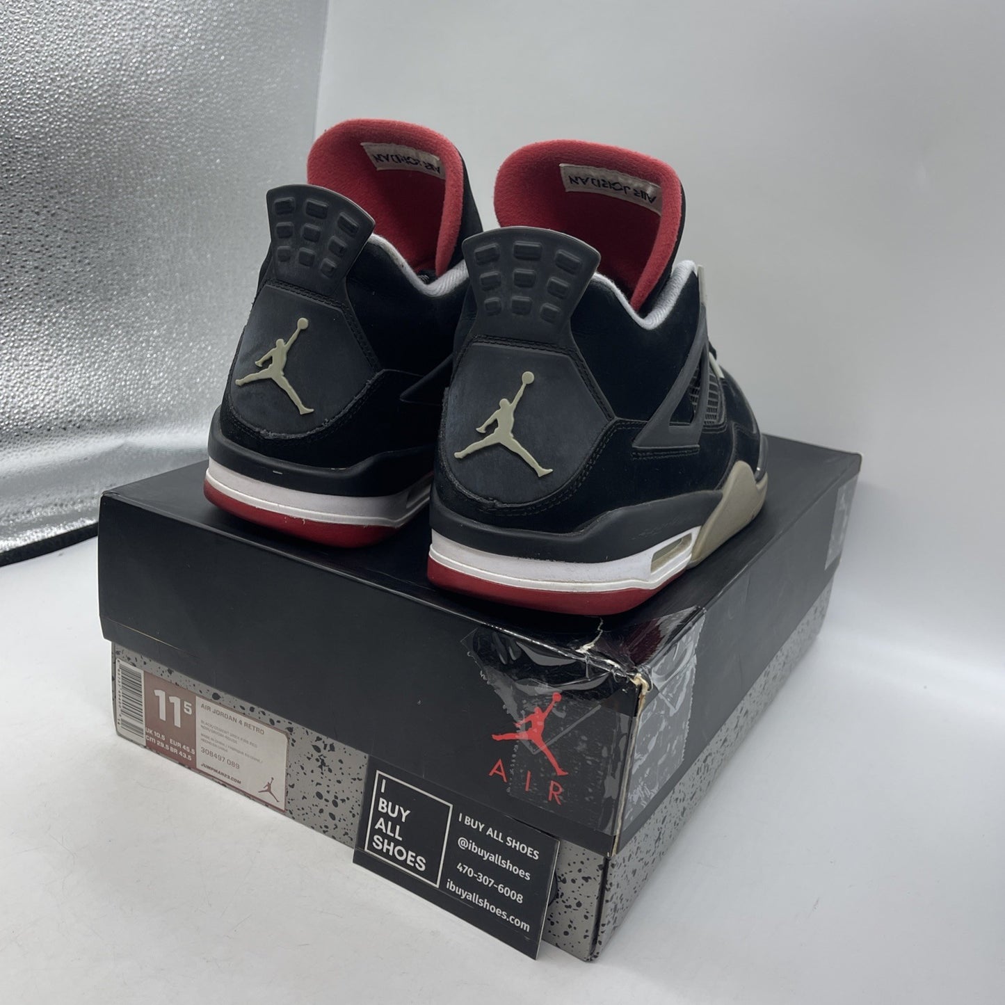Size 11.5 - Air Jordan 4 Retro bred release 2012 (308497-089)