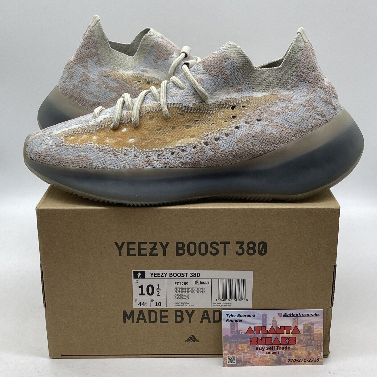 Size 10.5 - adidas Yeezy Boost 380 Pepper Non-Reflective Black Grey (FZ1269)