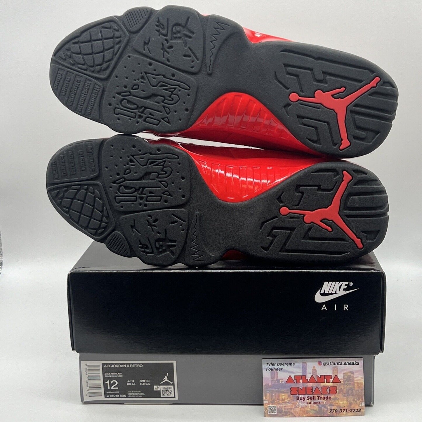 Size 12 - Jordan 9 Chile Red Brand New Og All Black