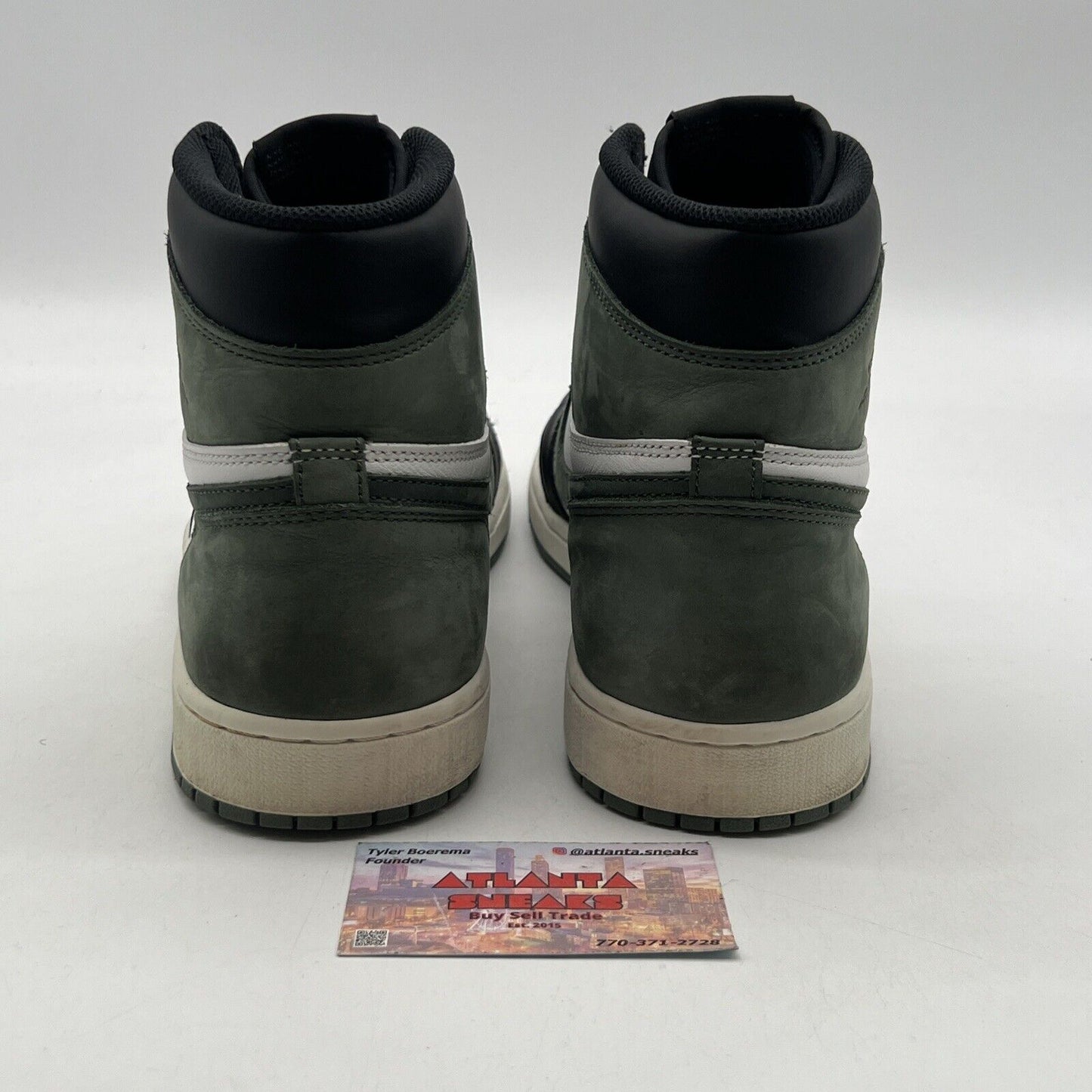Size 12 -Air Jordan 1 Retro OG High Best Hand in the Game -Clay Green 555088-135