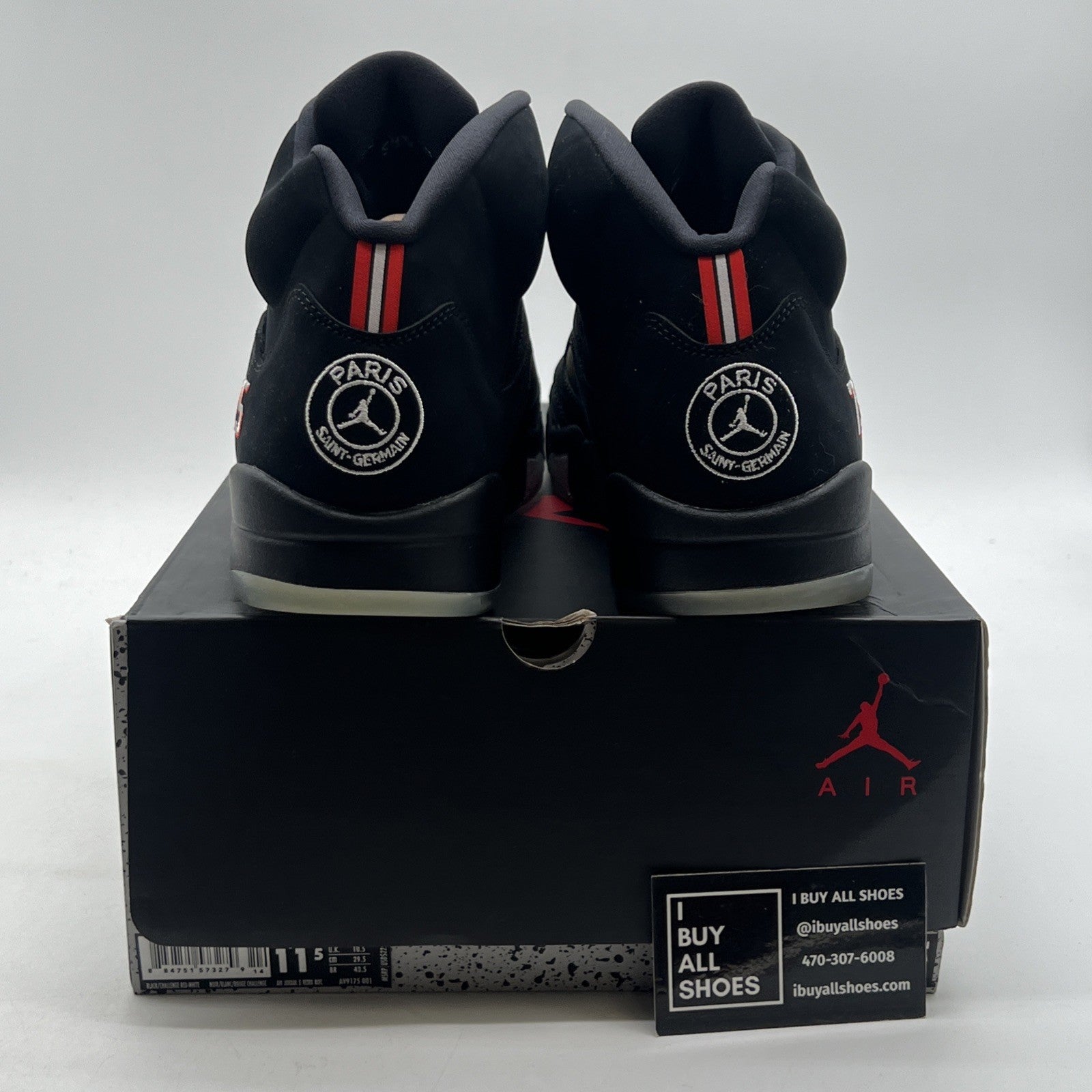 Size 11.5 - Paris Saint-Germain x Air Jordan 5 Retro Black (AV9175-001)