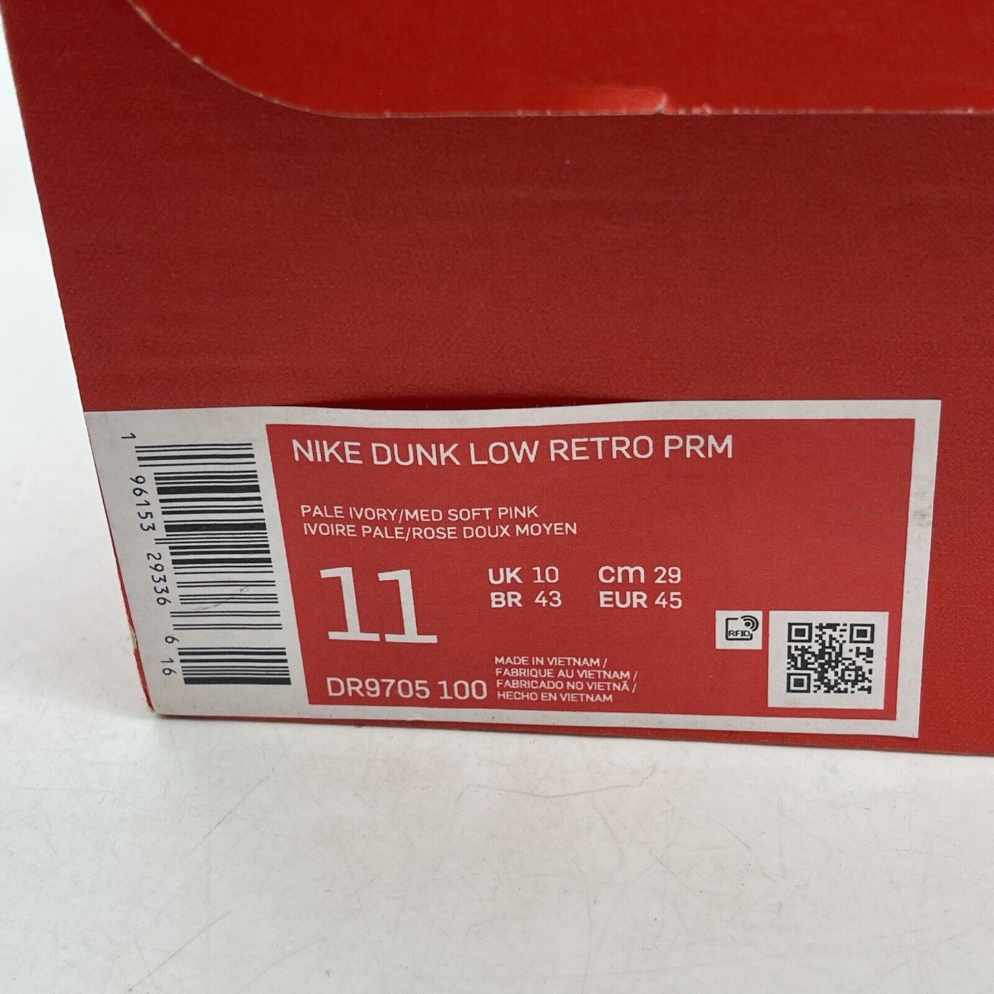Size 11 - Nike Dunk Low Premium Valentine's Day Burgundy White (DR9705-100)