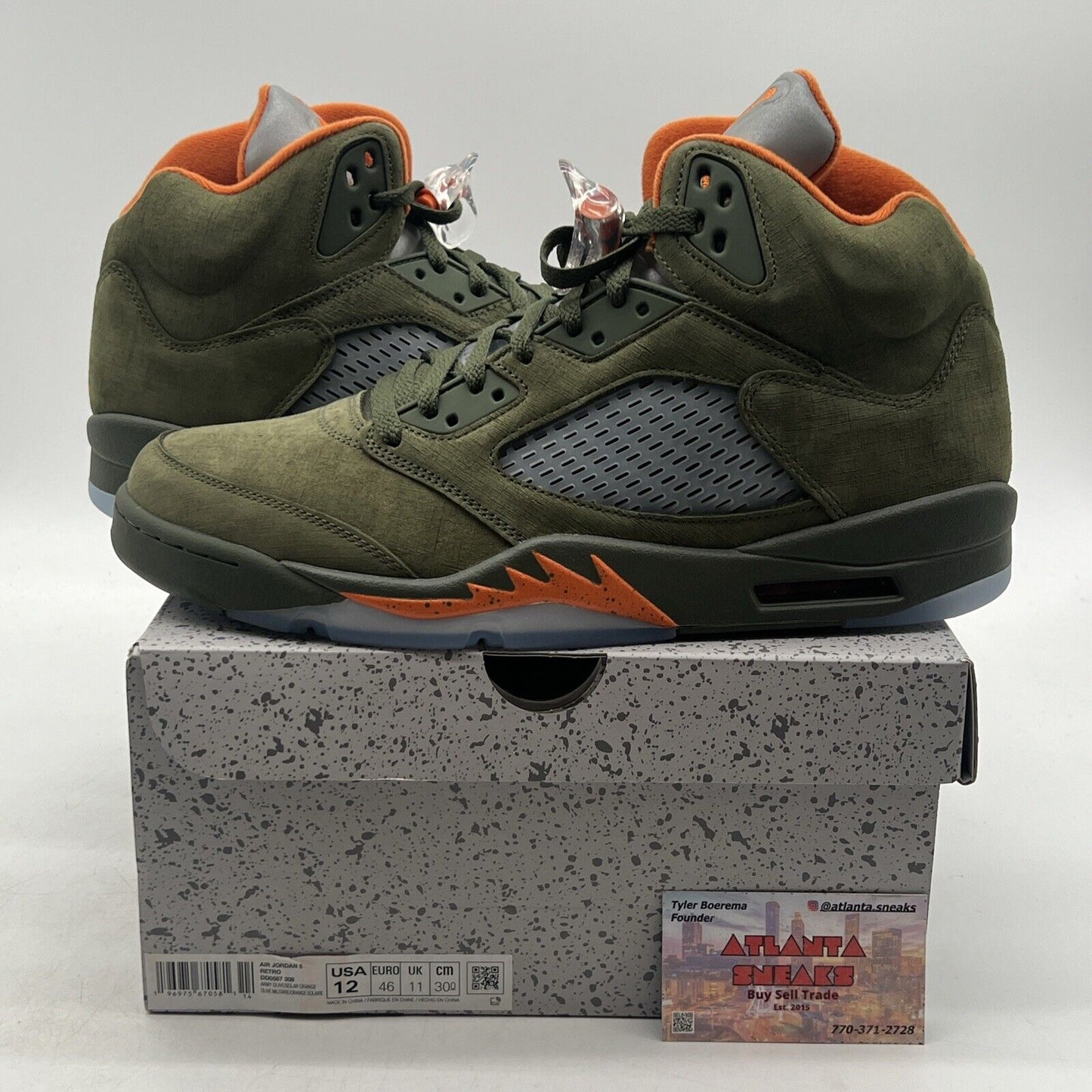 Size 12 - Air Jordan 5 Retro 2024 Olive Orange Icey (DD0587-308)