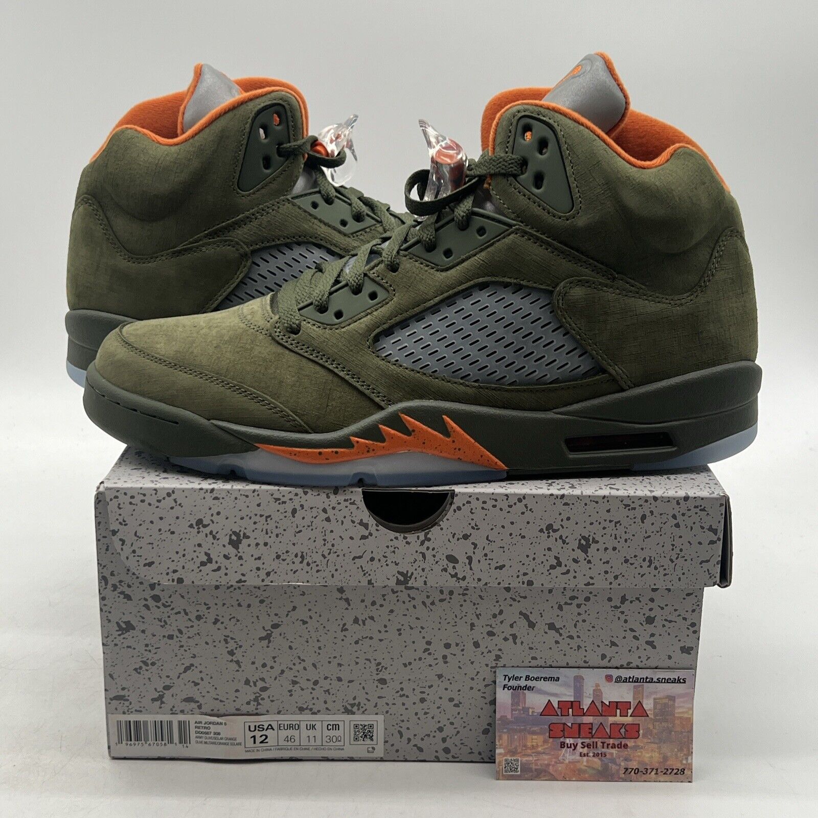 Size 12 - Air Jordan 5 Retro 2024 Olive Orange Icey (DD0587-308)