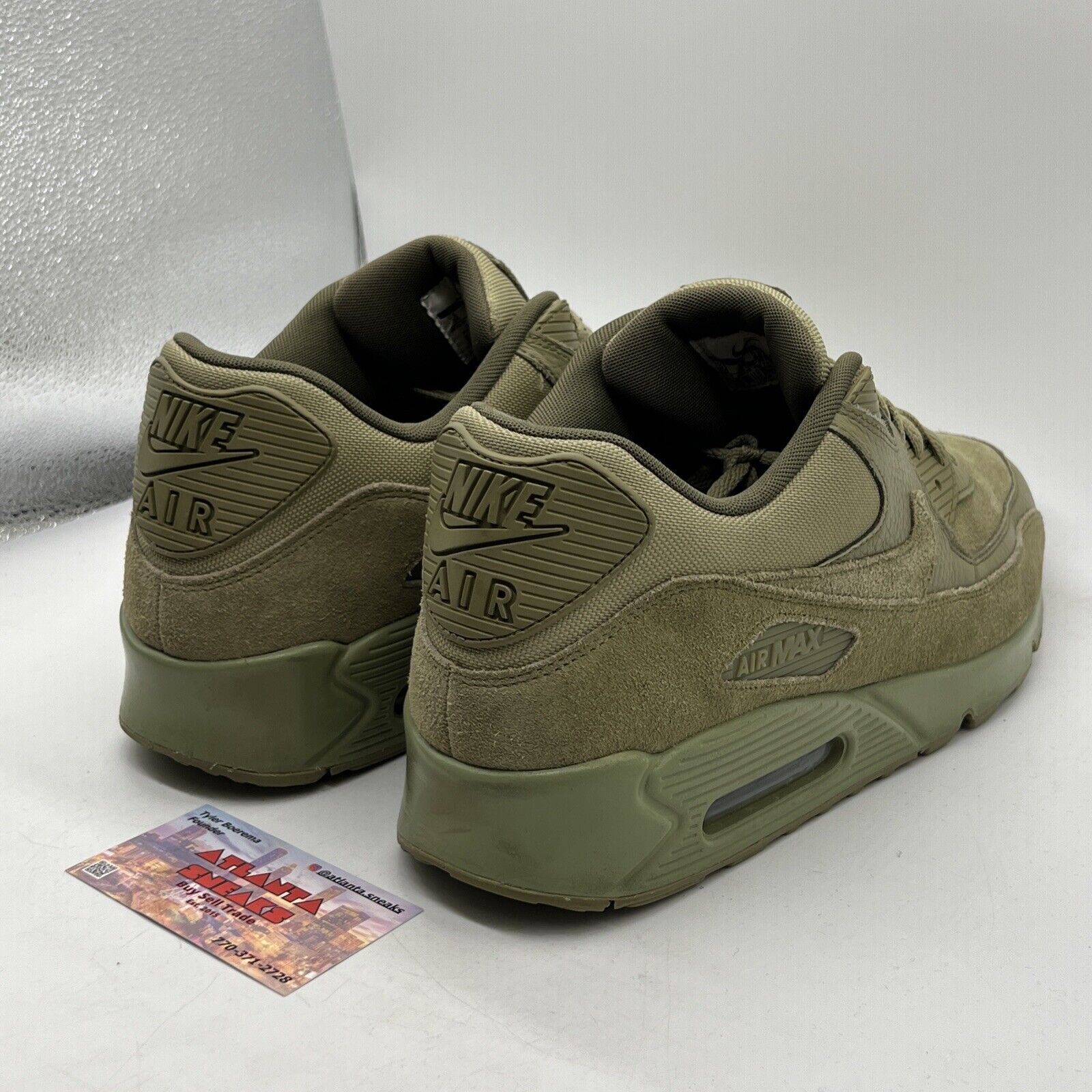 Size 14 - Nike Air Max 90 Premium Neutral Olive Suede (700155-202)