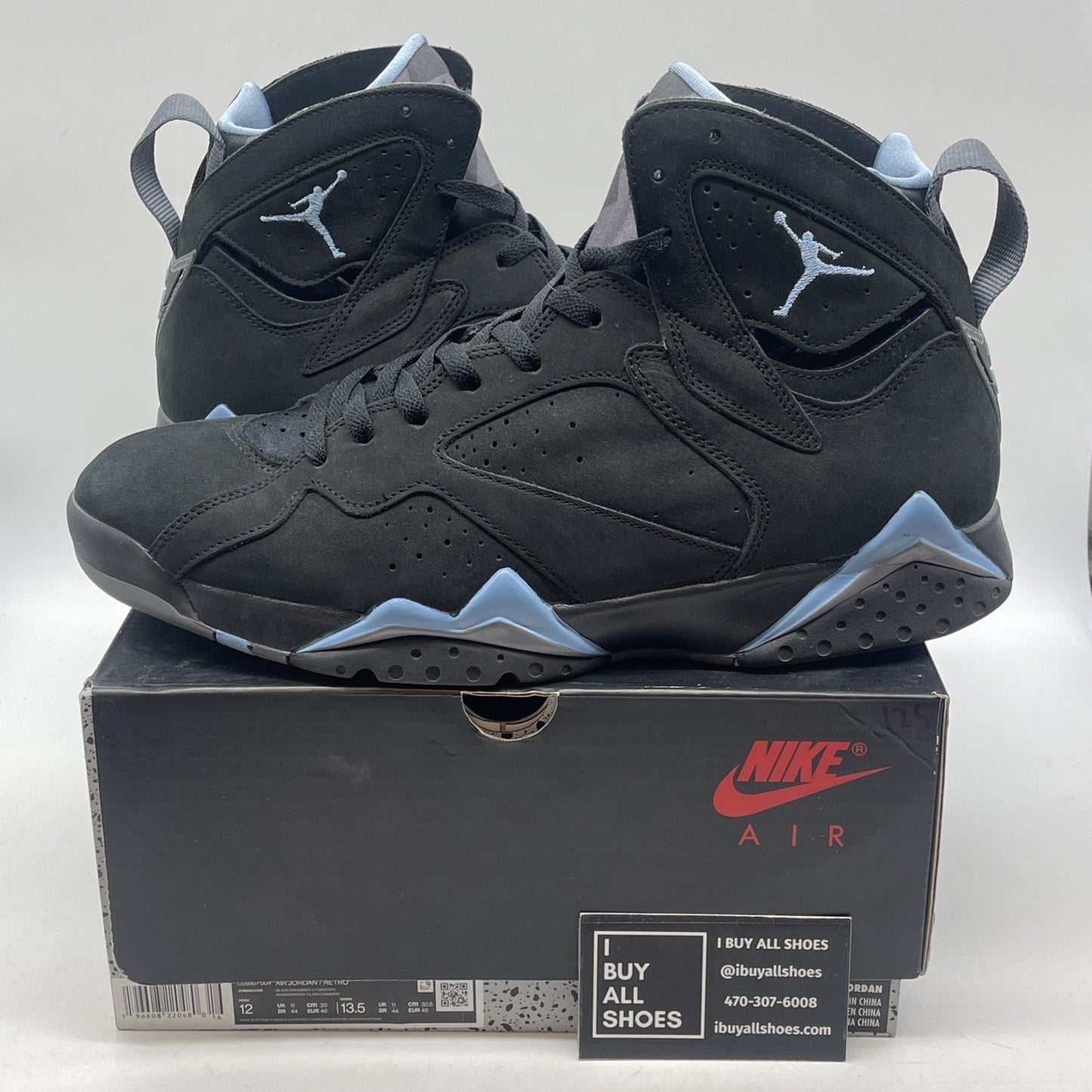 Size 12 - Air Jordan 7 Retro 2023 Chambray Black Blue Suede (CU9307-004)