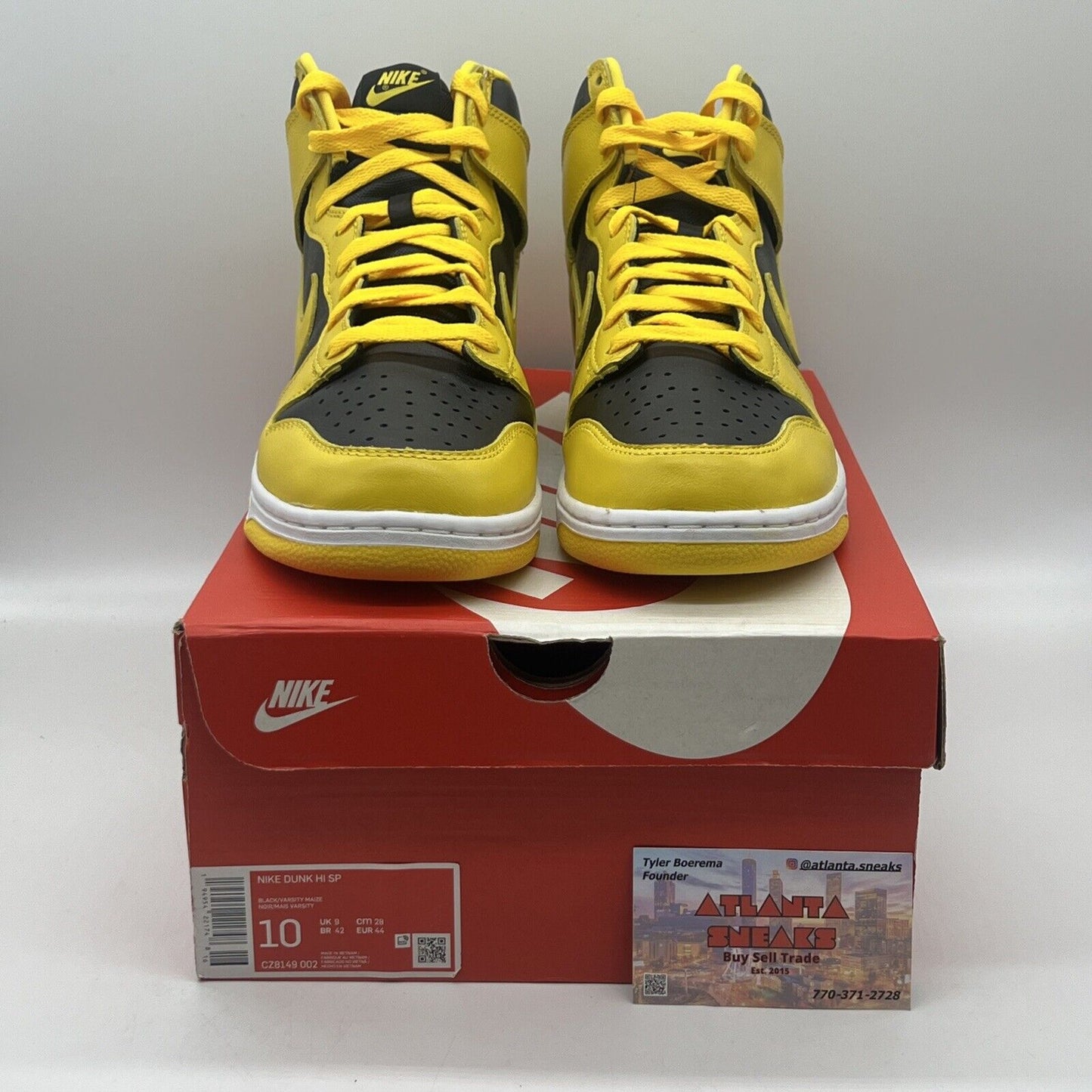 Size 10 - Nike Dunk High SP Lowa 2020 Brand New Og All Black Yellow