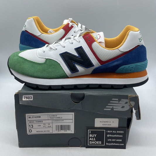 Size 13 - New Balance 574 Rugged White Varsity Green (ML574DRM)