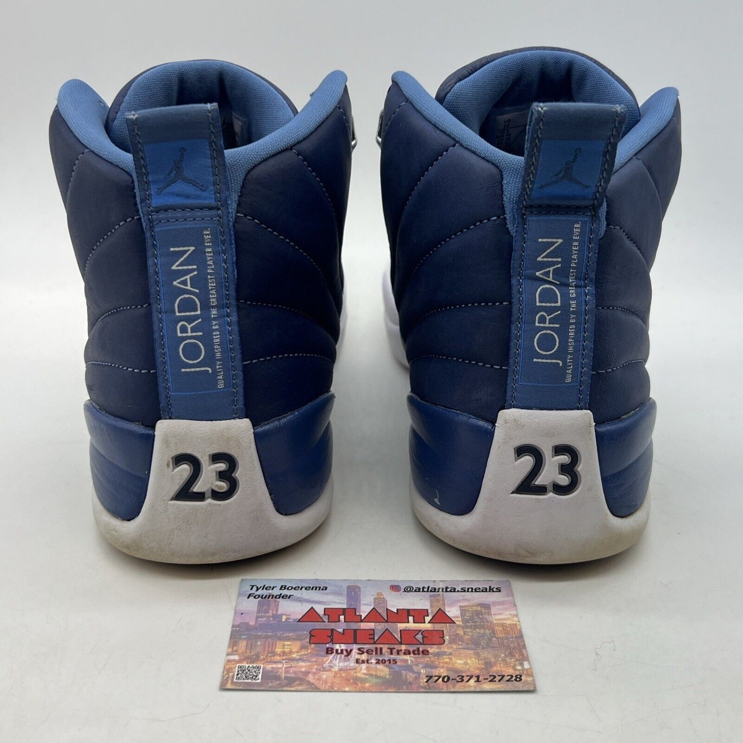 Size 10 - Jordan 12 Retro Indigo 2020 White Navy Leather (130690-404)