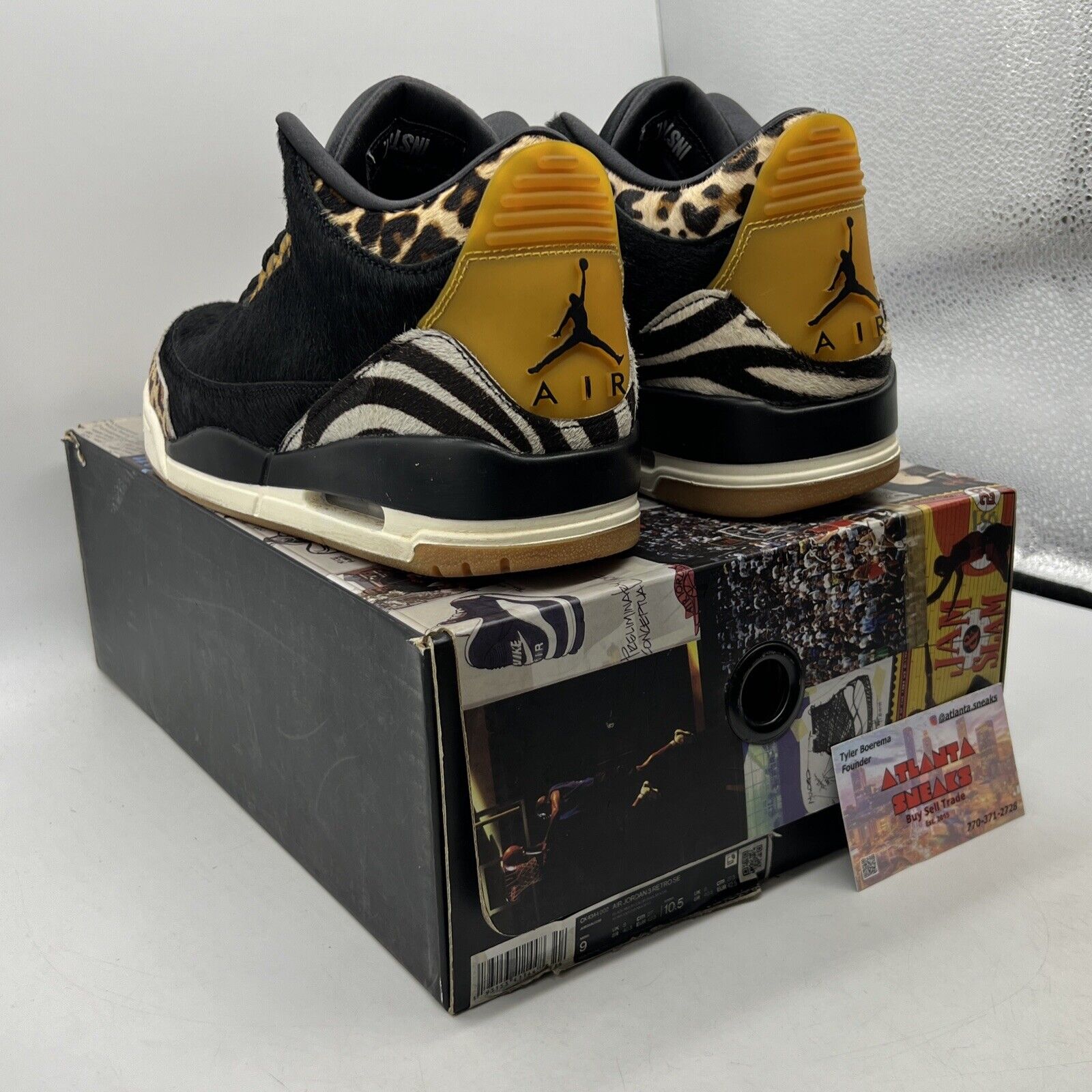 Size 9 - Air Jordan 3 Retro SE Animal Instinct Black White Brown Gum CK4344-002