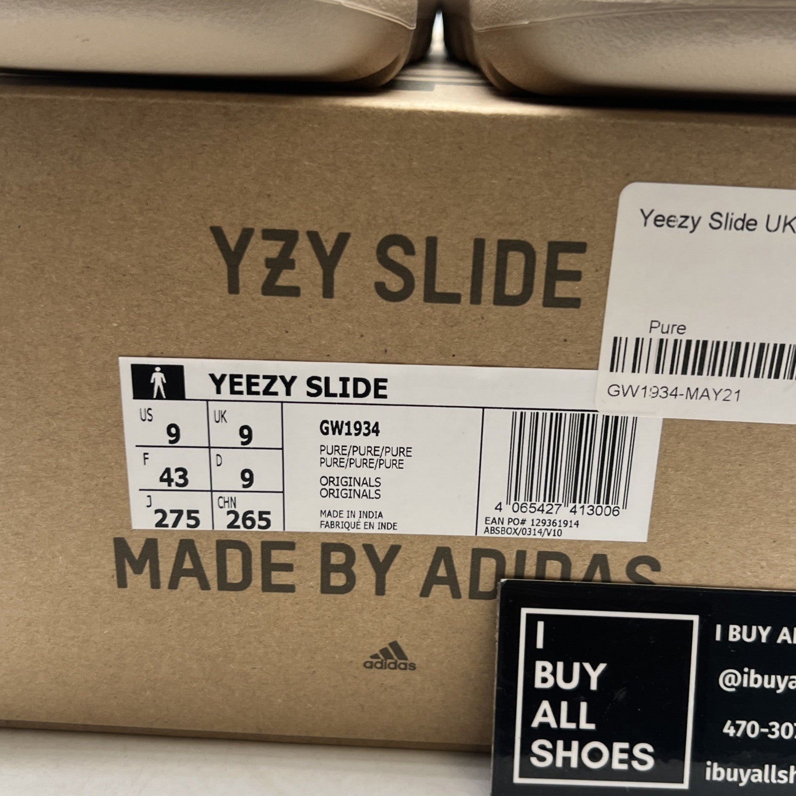 Size 9 - Adidas Yeezy Slide Pure Beige Tan (GW1934)