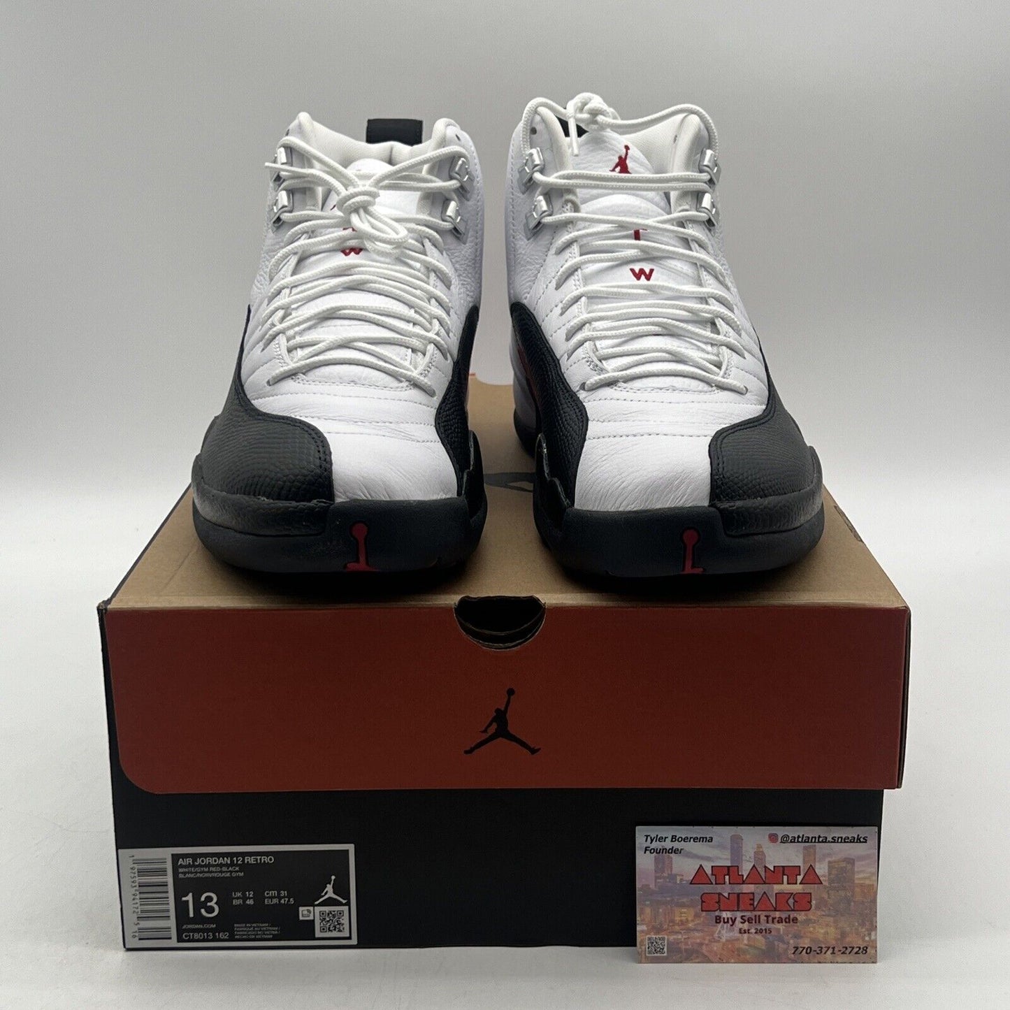 Size 13 - Air Jordan 12 Retro Taxi Flip White Black Red Leather (CT8013-162)