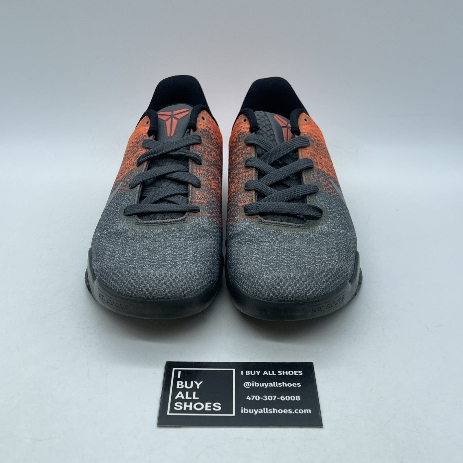 Size 5Y - Nike KOBE 11 XI Elite Low Easter  GREY/VOLT Orange (822945-078)