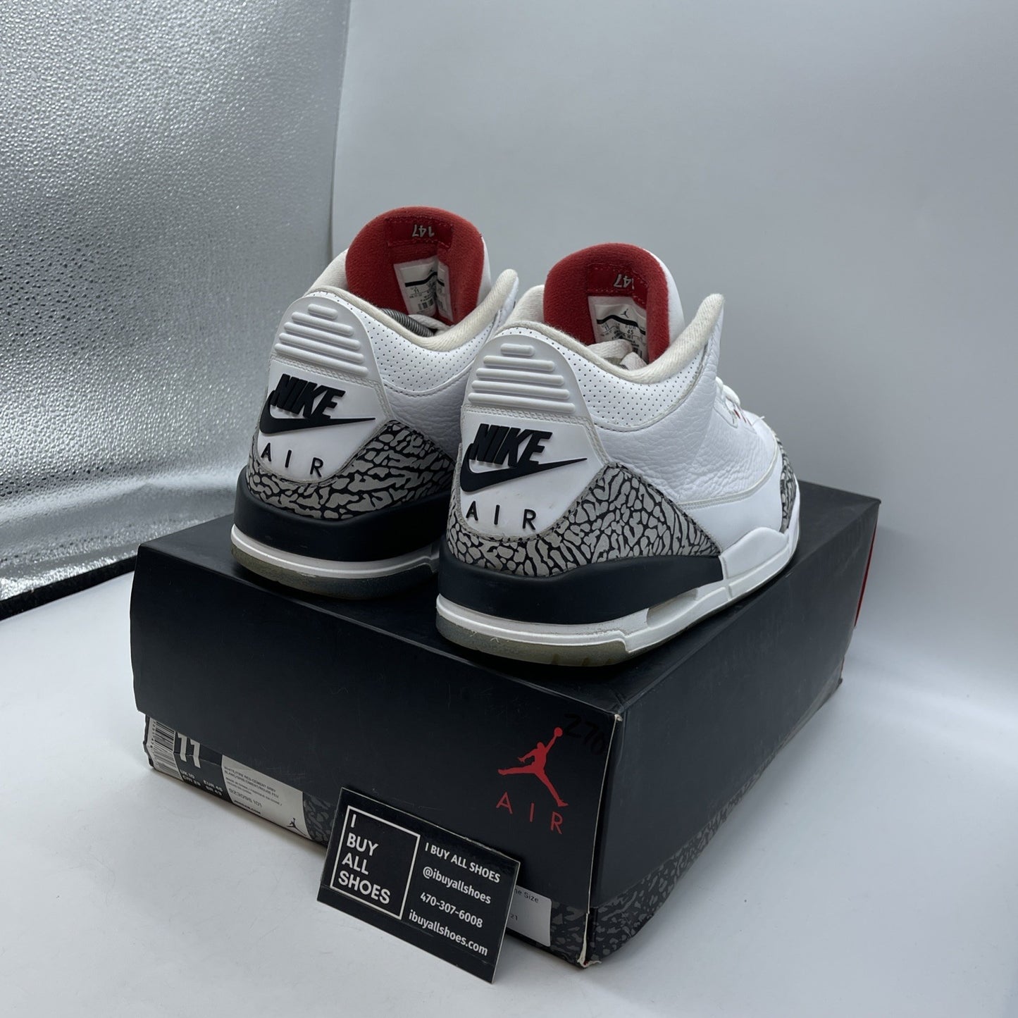 Size 11 - Air Jordan 3 Retro NRG Free Throw Line White Grey (923096-101)