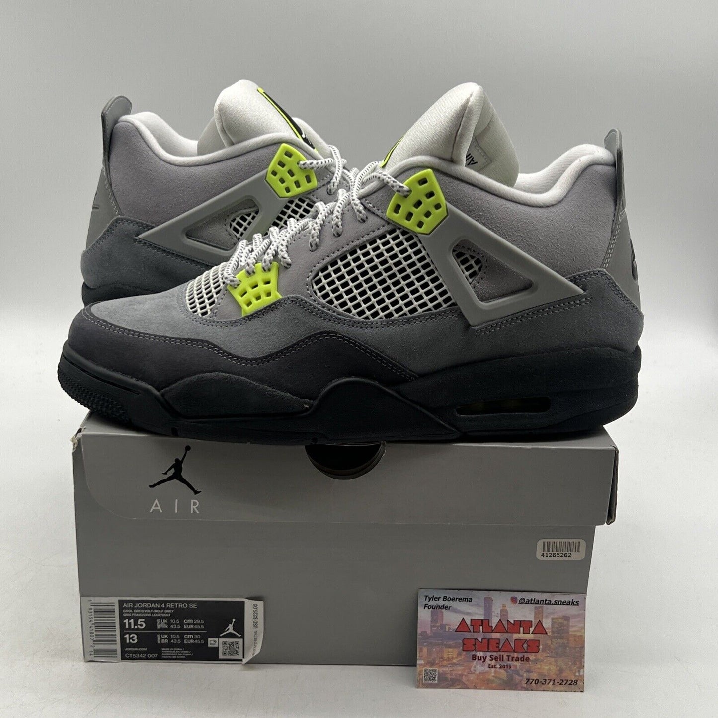 Size 11.5 - Jordan 4 Retro SE Mid Neon 95 Suede (CT5342-007)