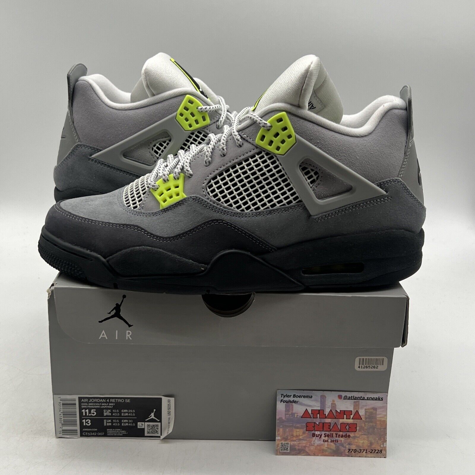Size 11.5 - Jordan 4 Retro SE Mid Neon 95 Suede (CT5342-007)